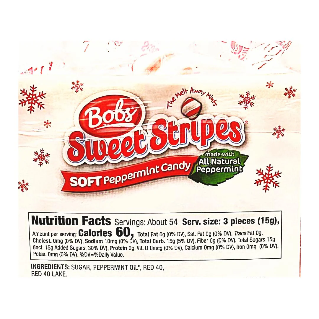 BobsSweet Stripes (1.8 Pound) Soft Peppermint Candy, Individually Wrapped Mint Candy, The Perfect Christmas Candy. - Image 5