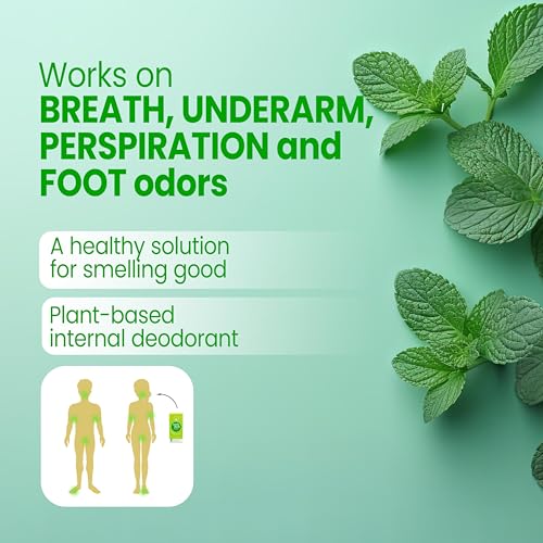 Body Mint Original | Chlorophyll Deodorizing Supplement for Full Body Freshness | Aluminum-Free Plant-Based Internal Deodorant | Fresh Underarms, Breath, Body & Feet | 50 tabs - Image 6