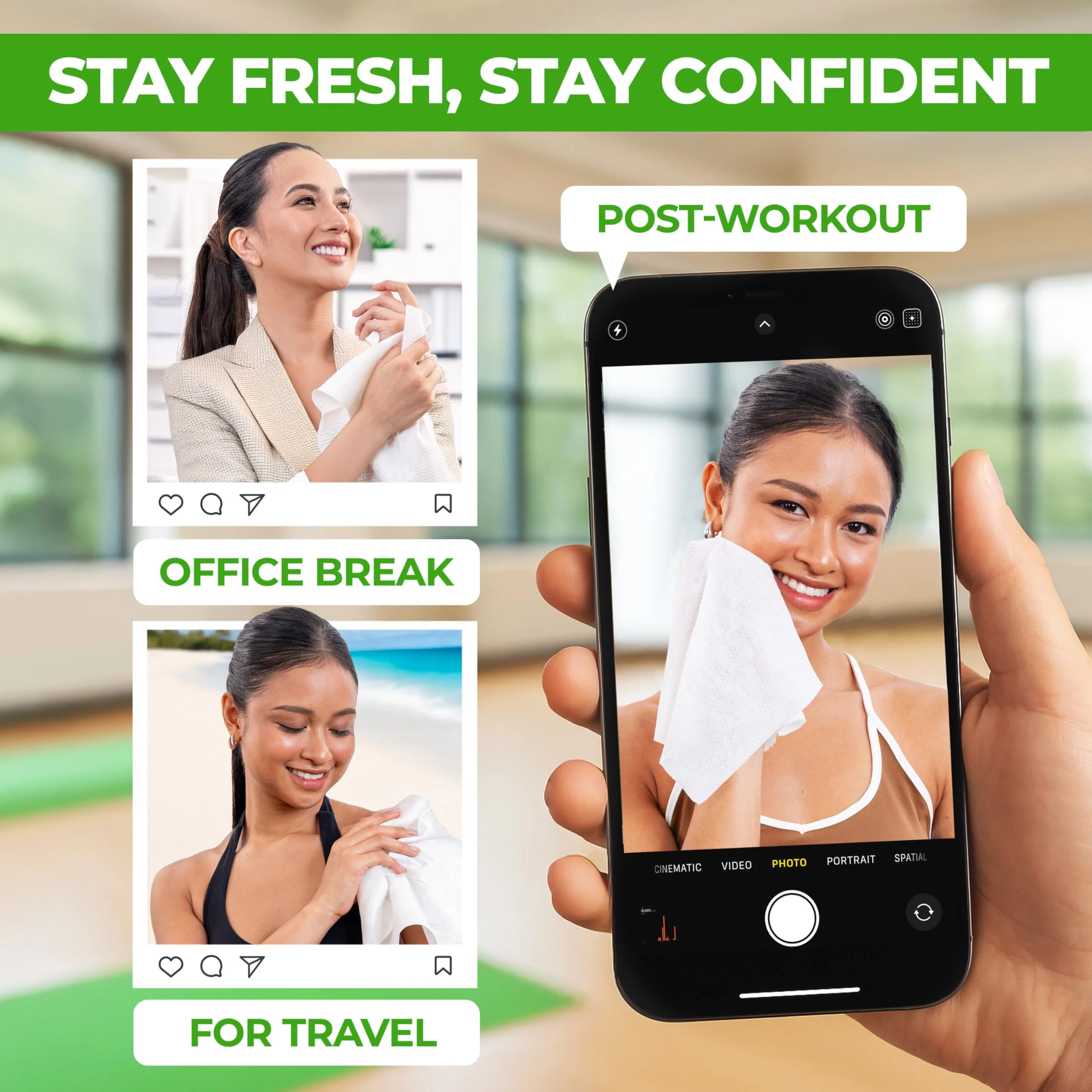 Body Wipes for Women, Extra Moist No Rinse Bathing Sheets (4pk), 200 XL Shower Cloths + 16 Deodorizing Bath Wipes - 9"x12" Travel Size Essentials, Toiletries for Womens Hygiene & Post Workout Cleanup - Image 5