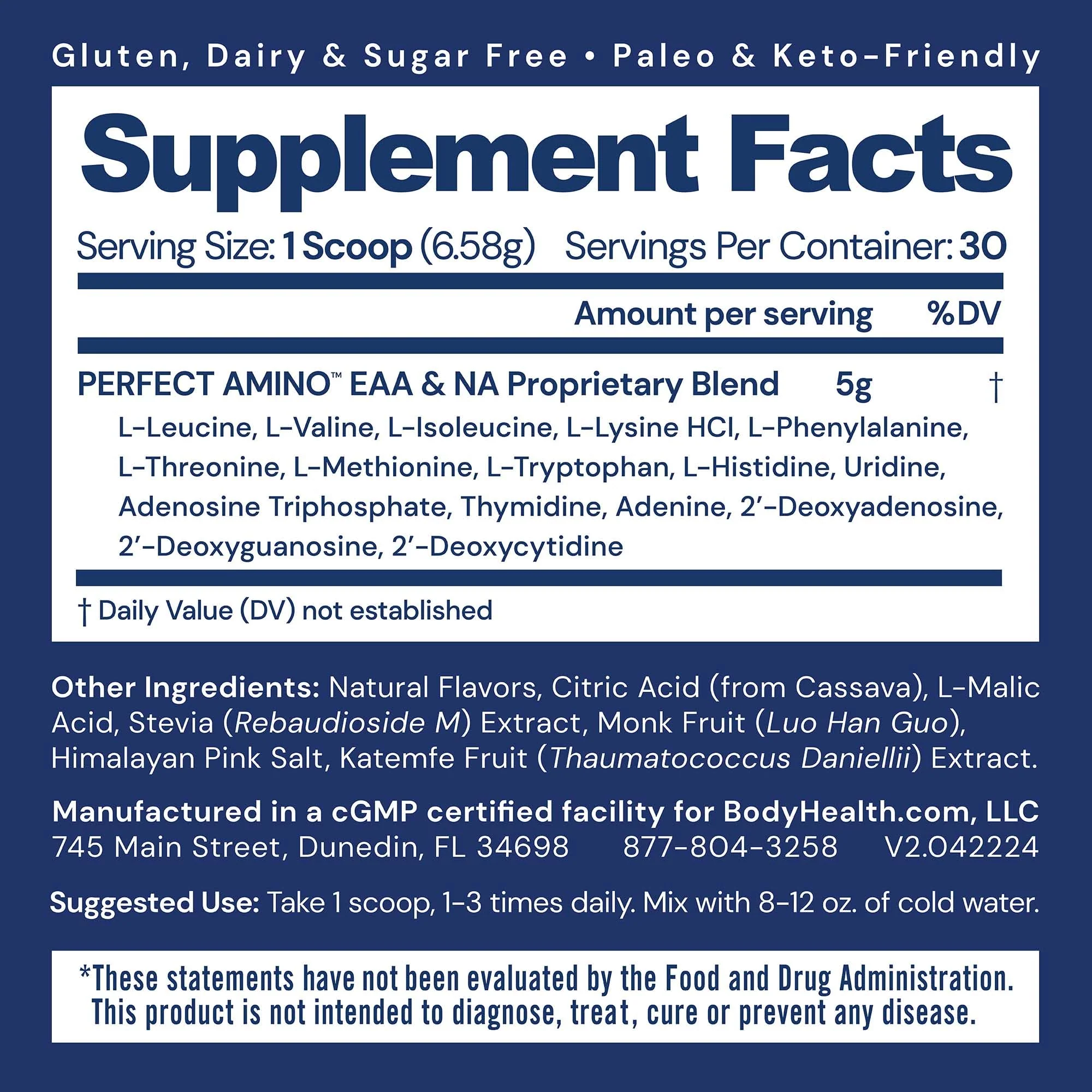 BodyHealth PerfectAmino Powder - BCAA and EAA Powder for Pre and Post Workout - Amino Acid Energy Drink for Men and Women to Support Lean Muscle and Recovery - Mixed Berry - 30 Servings - Image 7