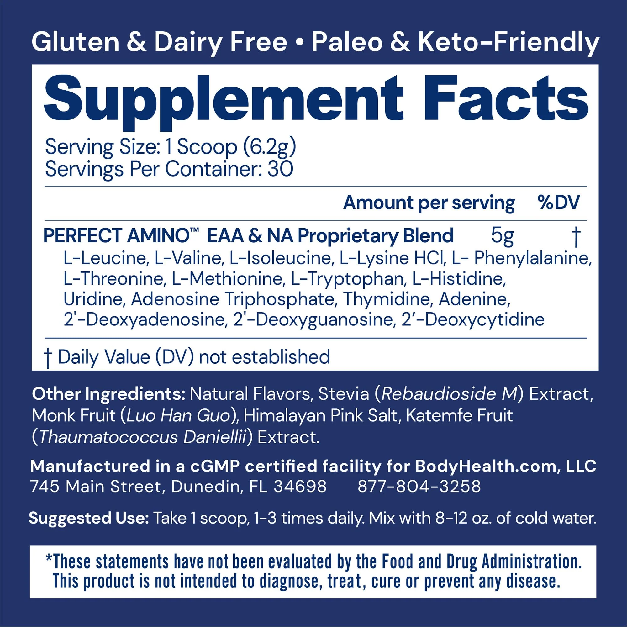 BodyHealth PerfectAmino Powder - BCAA and EAA Powder for Pre and Post Workout - Amino Acid Energy Drink for Men and Women to Support Lean Muscle and Recovery - Vanilla - 30 Servings - Image 6