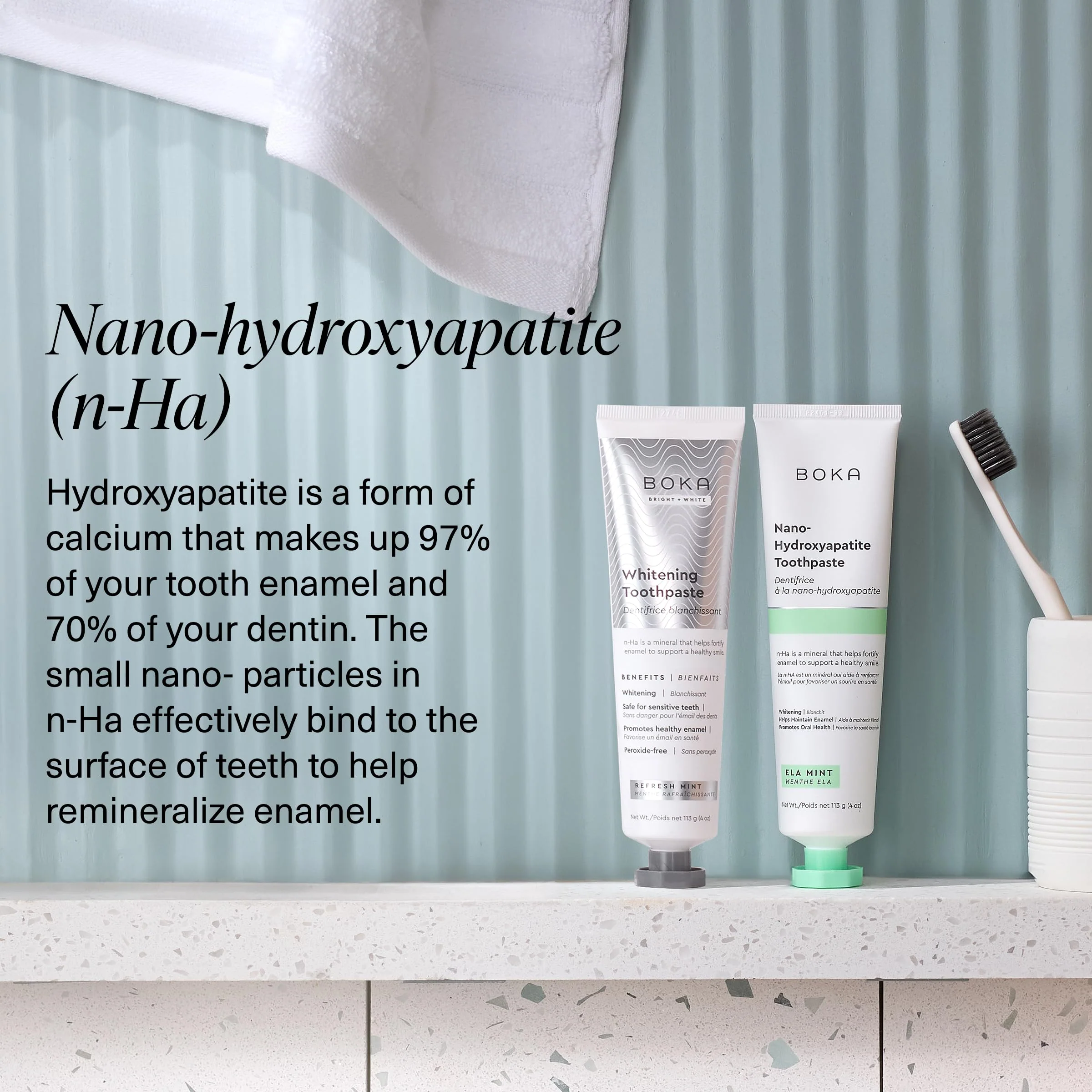Boka Fluoride Free Toothpaste Nano Hydroxyapatite, Helps Remineralize, Appropriate for Sensitive Teeth, Whitening - for Adult, Kids Oral Care - Refresh Mint Flavor, 4 Fl Oz 3Pk - Image 17