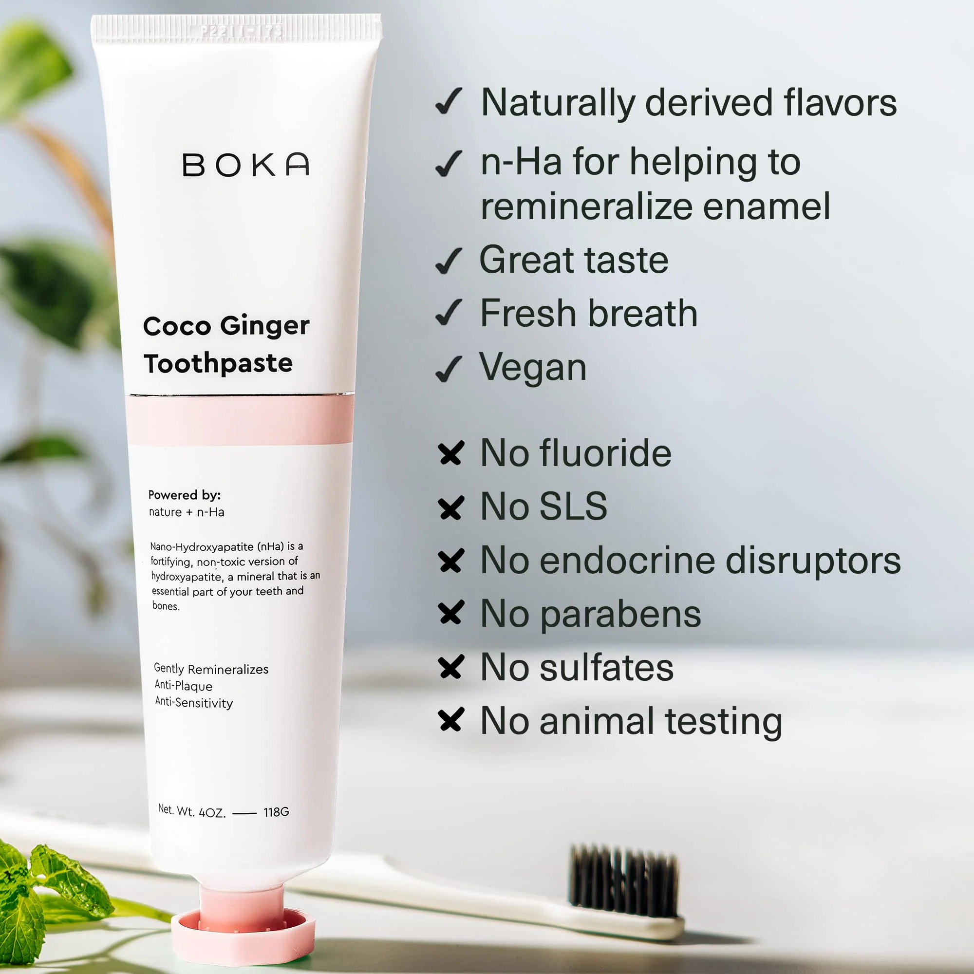 Boka Fluoride Free Toothpaste Nano Hydroxyapatite, Helps Remineralize, Appropriate for Sensitive Teeth, Whitening - for Adult, Kids Oral Care - Refresh Mint Flavor, 4 Fl Oz 3Pk - Image 36