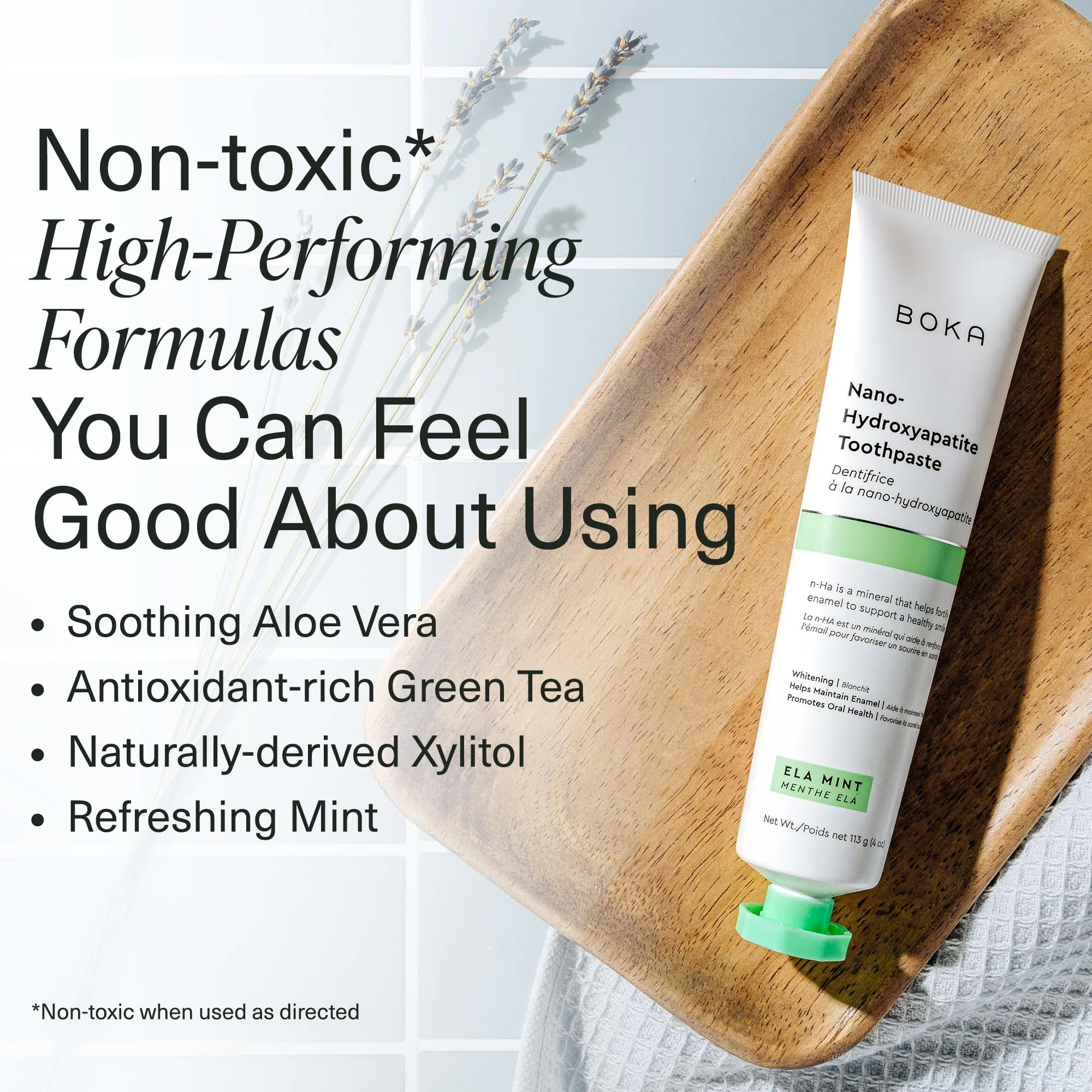 Boka Fluoride Free Toothpaste Nano Hydroxyapatite, Helps Remineralize, Appropriate for Sensitive Teeth, Whitening - for Adult, Kids Oral Care - Refresh Mint Flavor, 4 Fl Oz 3Pk - Image 41