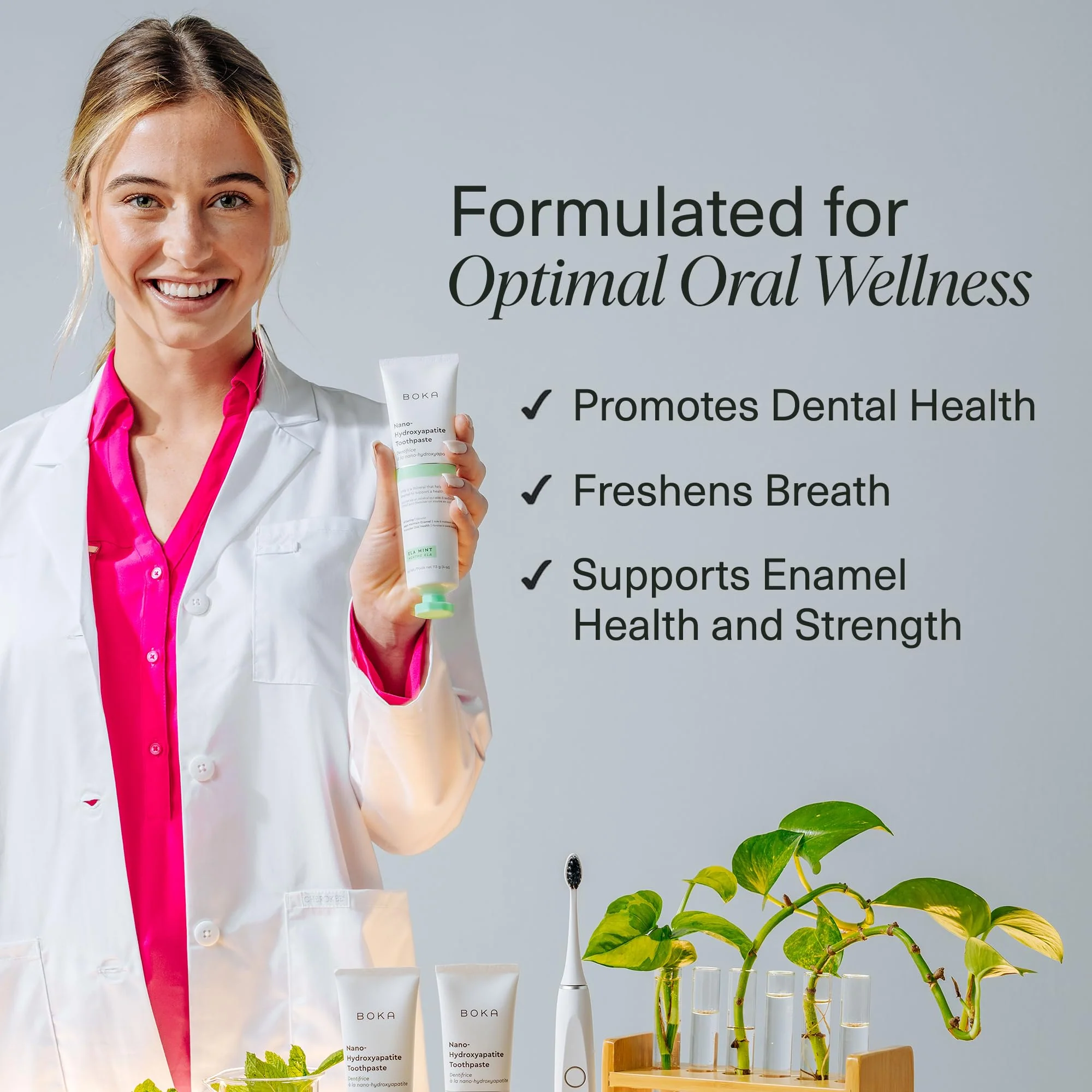 Boka Fluoride Free Toothpaste Nano Hydroxyapatite, Helps Remineralize, Appropriate for Sensitive Teeth, Whitening - for Adult, Kids Oral Care - Refresh Mint Flavor, 4 Fl Oz 3Pk - Image 42