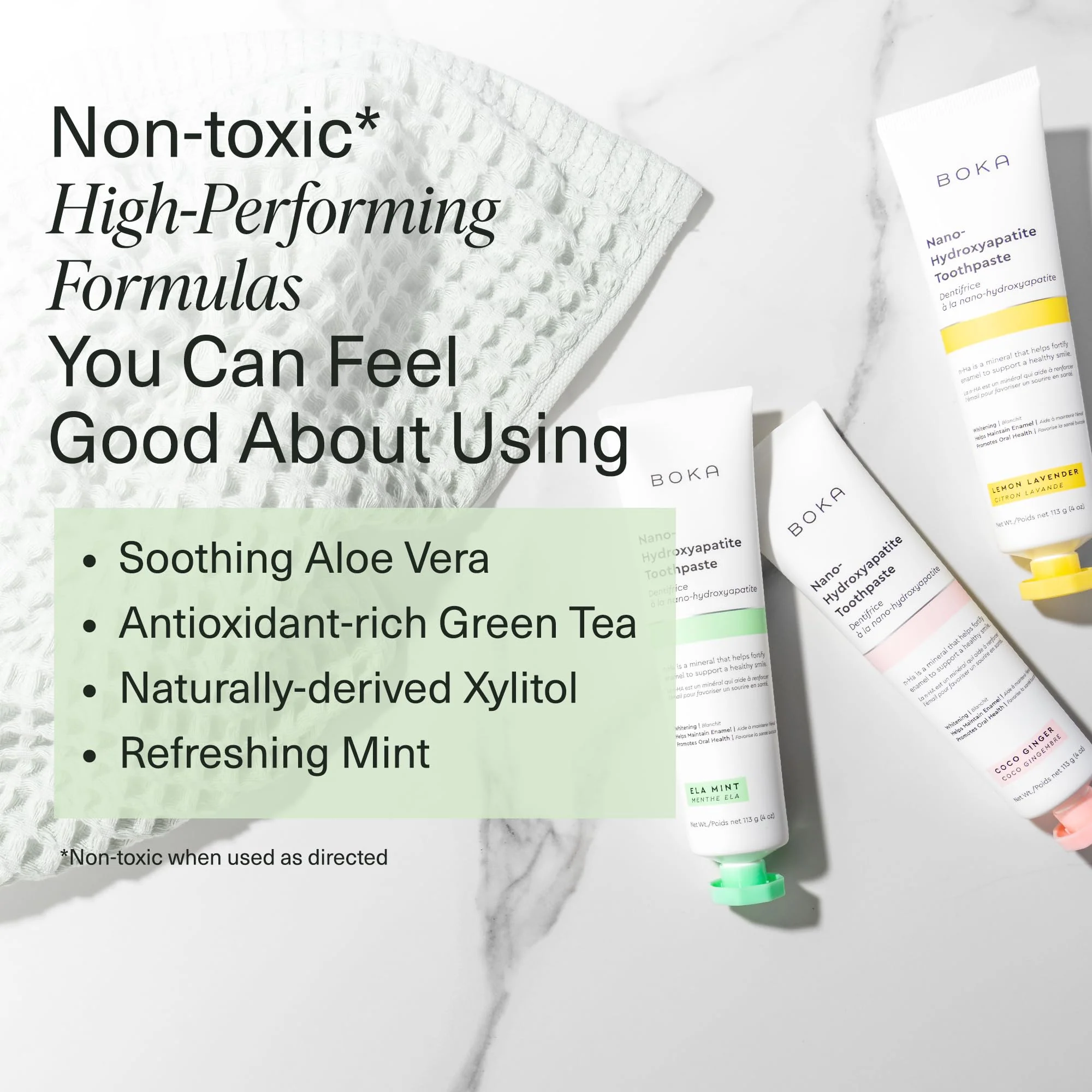 Boka Fluoride Free Toothpaste Nano Hydroxyapatite, Helps Remineralize, Appropriate for Sensitive Teeth, Whitening - for Adult, Kids Oral Care - Refresh Mint Flavor, 4 Fl Oz 3Pk - Image 64