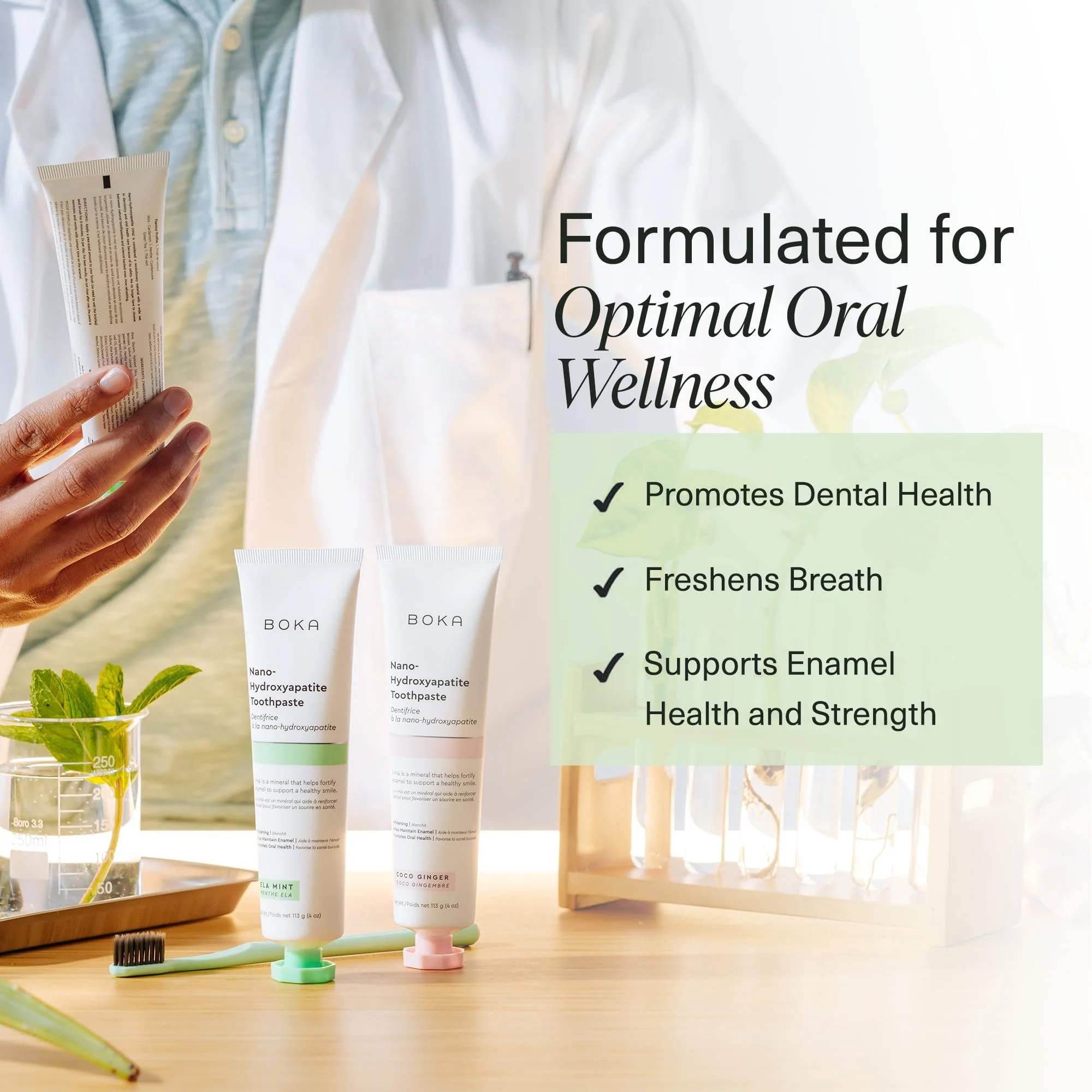 Boka Fluoride Free Toothpaste Nano Hydroxyapatite, Helps Remineralize, Appropriate for Sensitive Teeth, Whitening - for Adult, Kids Oral Care - Refresh Mint Flavor, 4 Fl Oz 3Pk - Image 65
