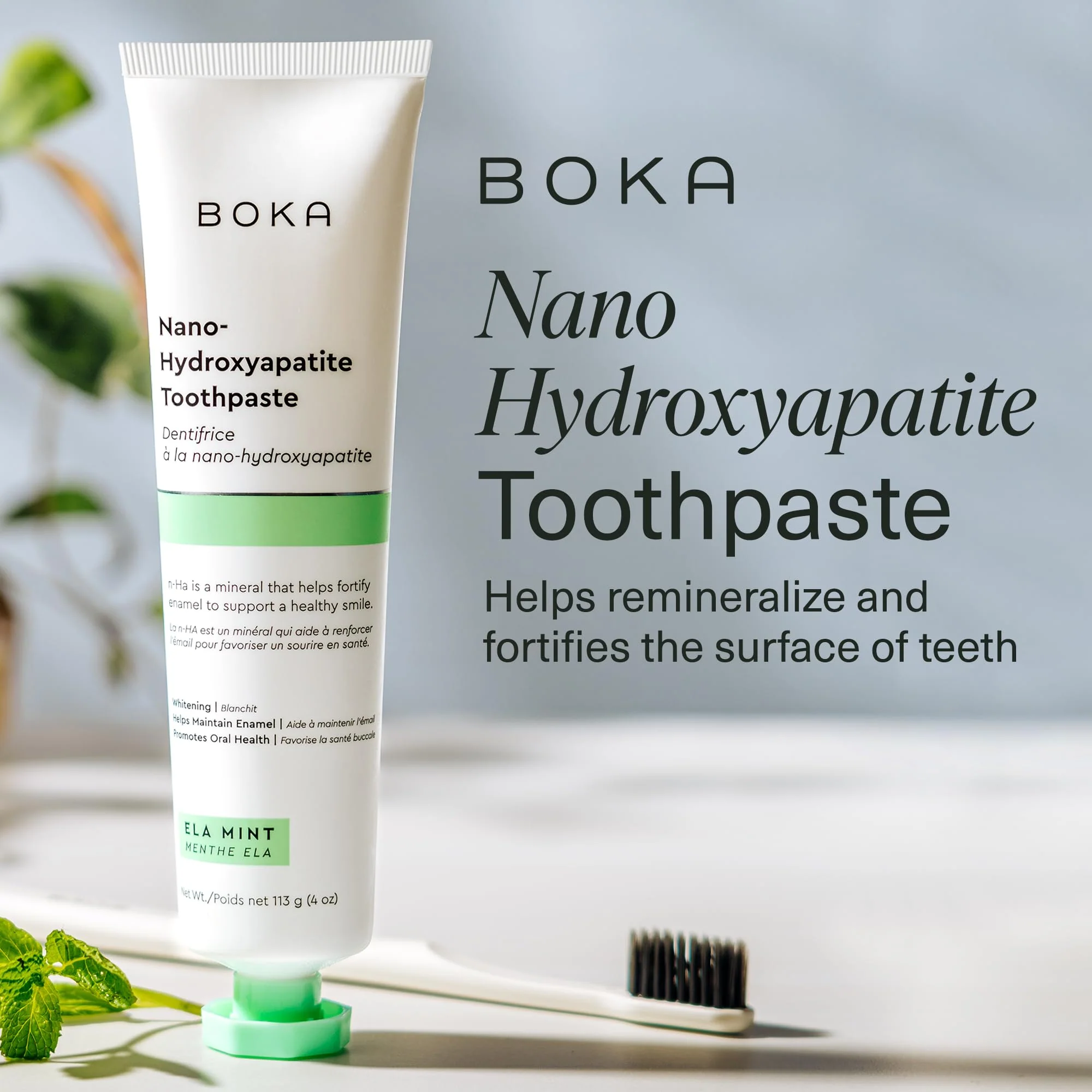 Boka Fluoride Free Toothpaste Nano Hydroxyapatite, Helps Remineralize, Appropriate for Sensitive Teeth, Whitening - for Adult, Kids Oral Care - Refresh Mint Flavor, 4 Fl Oz 3Pk - Image 68