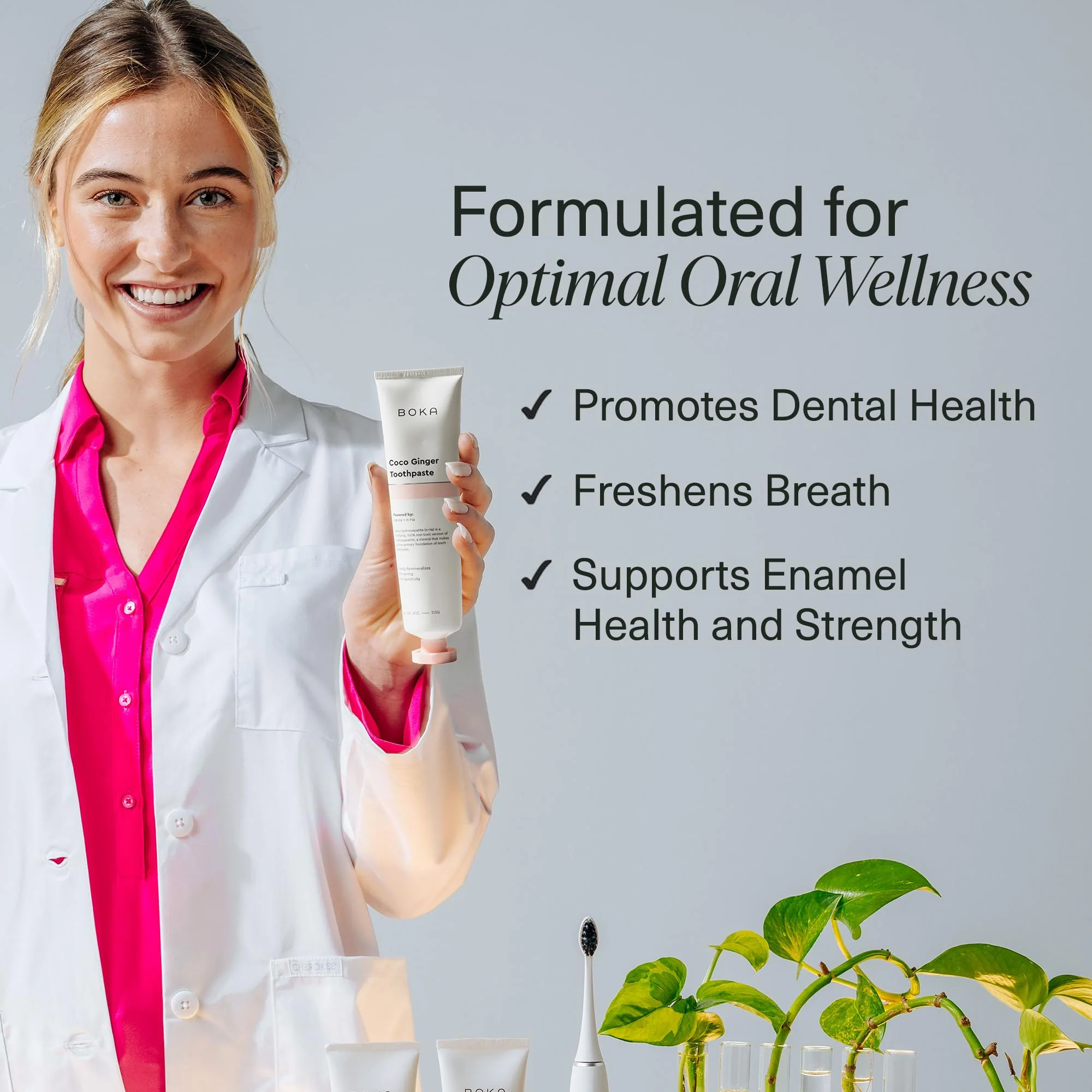 Boka Fluoride Free Toothpaste Nano Hydroxyapatite, Helps Remineralize, Appropriate for Sensitive Teeth, Whitening - for Adult, Kids Oral Care - Refresh Mint Flavor, 4 Fl Oz 3Pk - Image 78