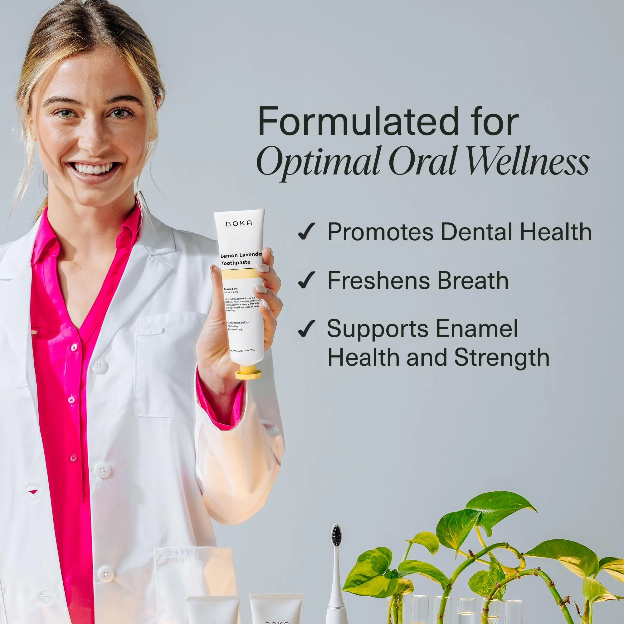 Boka Fluoride Free Toothpaste Nano Hydroxyapatite, Helps Remineralize, Appropriate for Sensitive Teeth, Whitening - for Adult, Kids Oral Care - Refresh Mint Flavor, 4 Fl Oz 3Pk - Image 98