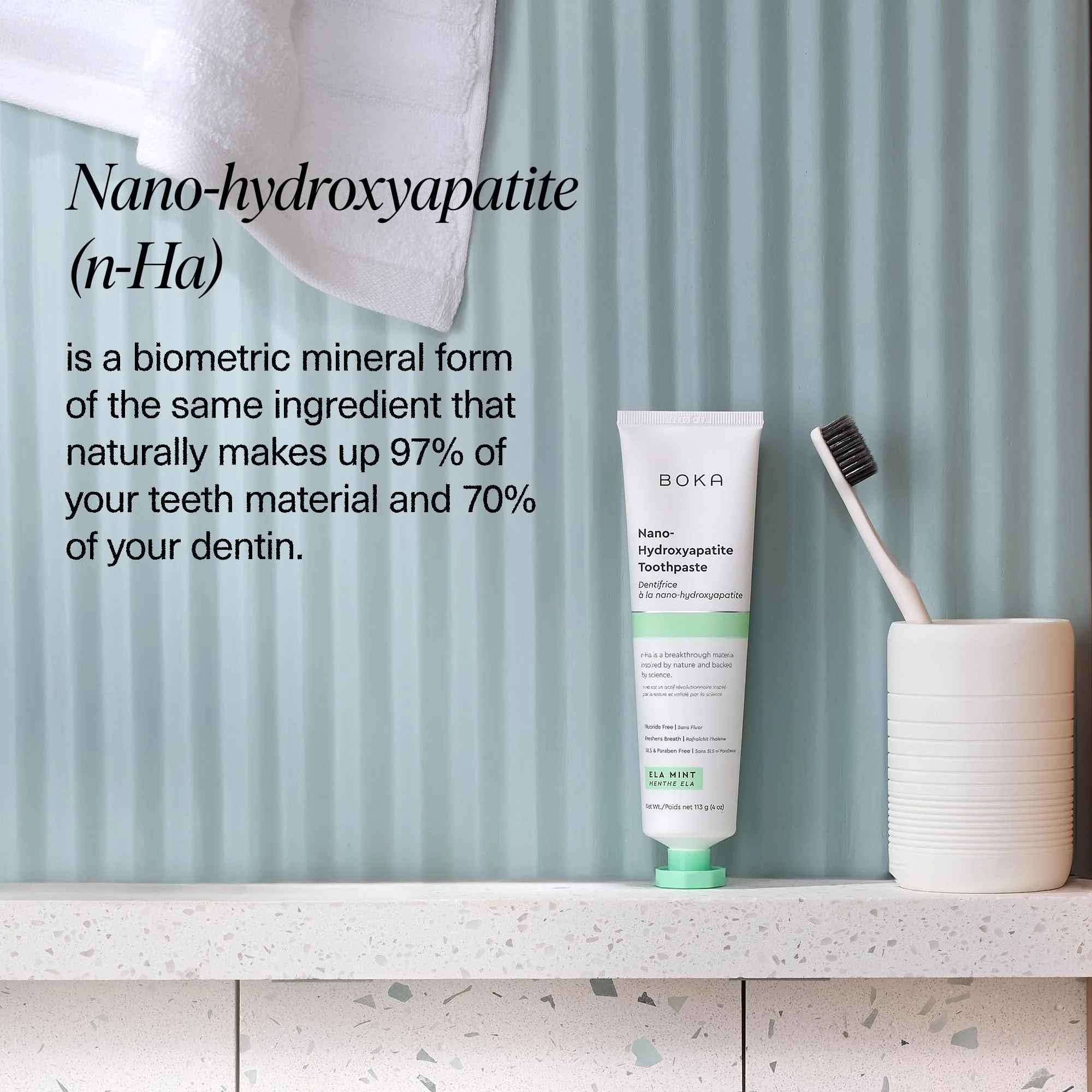 Boka Fluoride Free Toothpaste, Nano Hydroxyapatite Toothpaste, Appropriate for Sensitive Teeth - for Adult, Kids Oral Care - Ela Mint Flavor, 4 Fl Oz 3Pk US Manufactured - Image 4