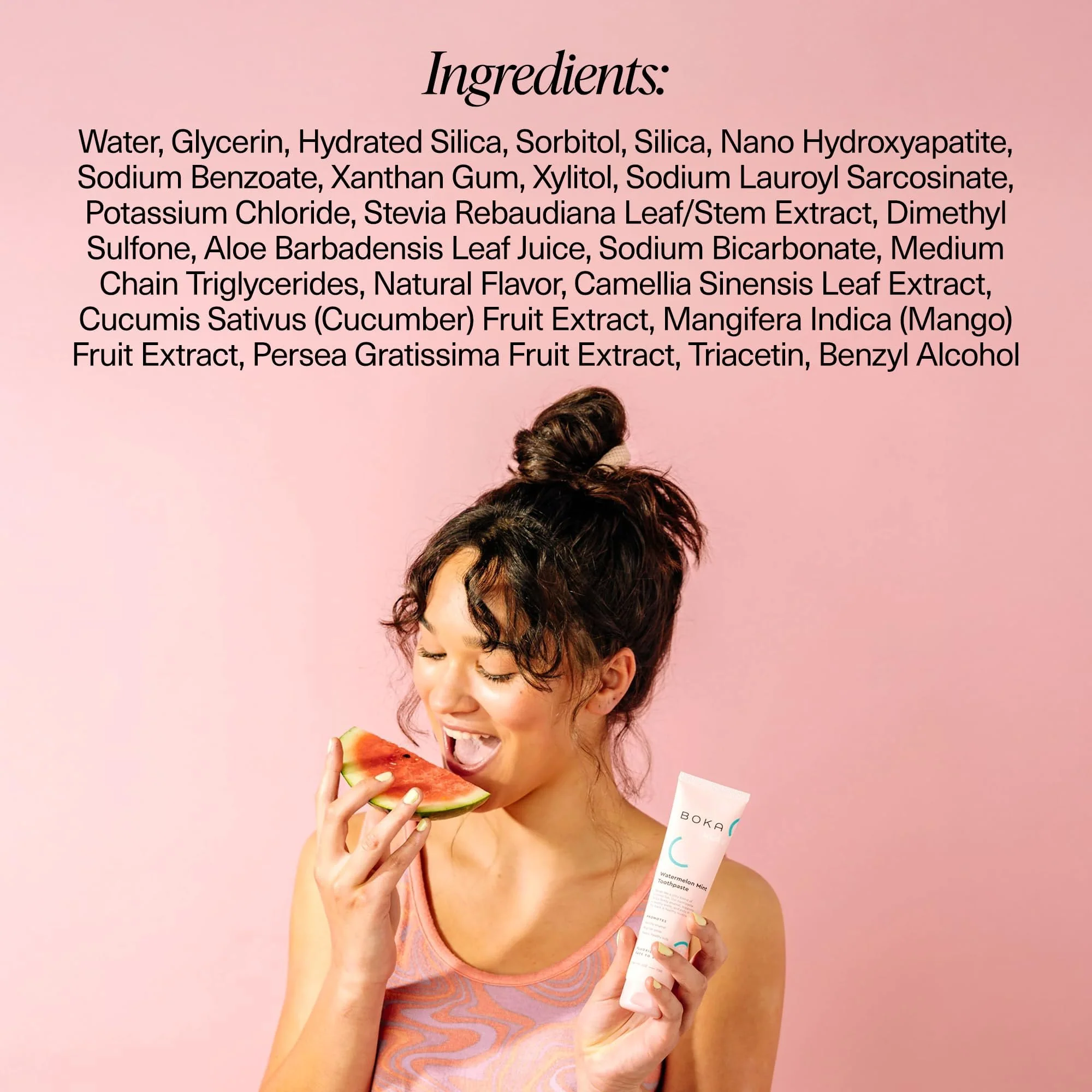 Boka Fluoride Free Toothpaste Nano Hydroxyapatite Toothpaste - Ela Mint, Orange Cream, Watermelon Mint Flavor, 4 oz 3Pk US Manufactured - Image 2