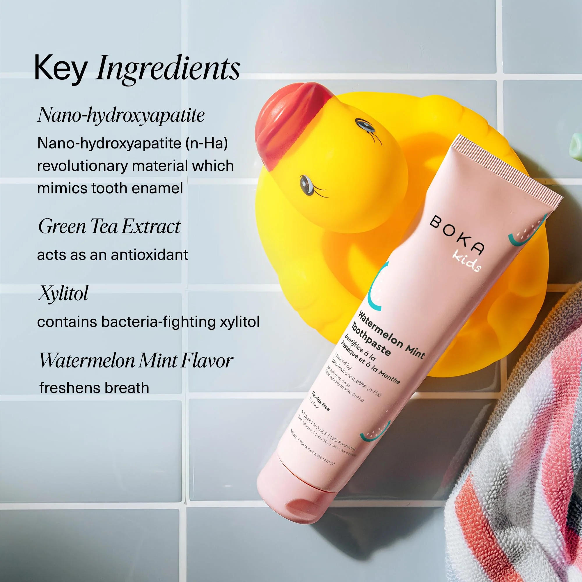 Boka Fluoride Free Toothpaste Nano Hydroxyapatite Toothpaste - Watermelon Mint Flavor, 4 oz 3Pk US Manufactured - Image 4