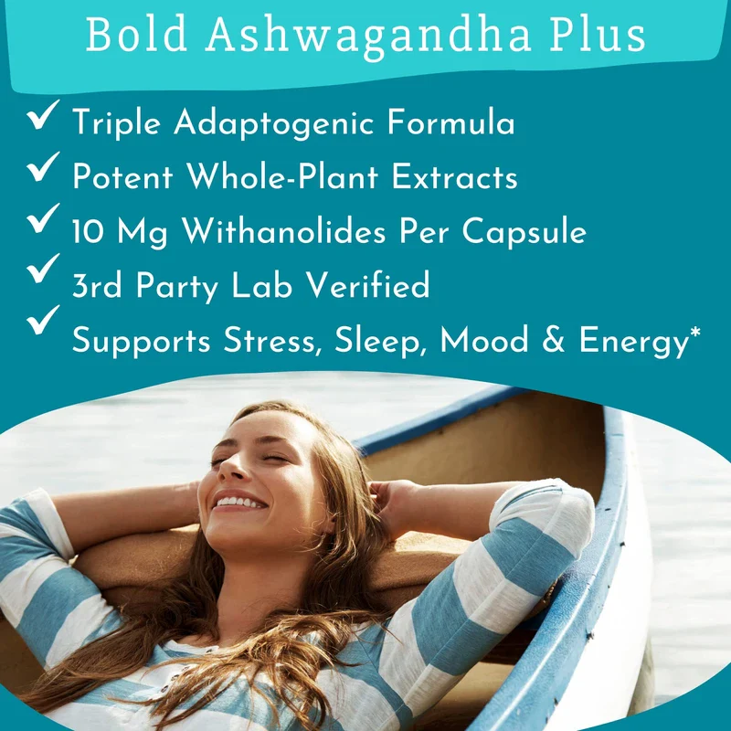 Bold Botanica Bold Ashwagandha Plus –Stress, Mood, Memory & Energy Support - Potent Extracts with Amla & Holy Basil -Triple Adaptogenic Formula—One Capsule Daily- 30 Vegan Caps (1) - Image 5