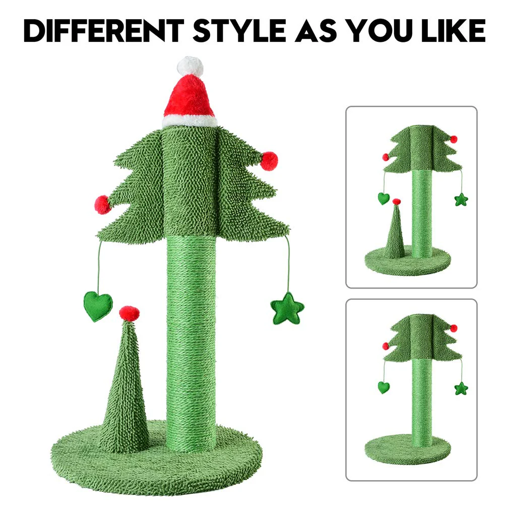 BOLUO Cat Scratching Post Tall Ceder Christmas Cat Trees for Adult Large Cats Scratcher Cute Toy Kitten Kitty Sisal Scratch with Teaser Ball Indoor Outdoor 31 inch - Image 6