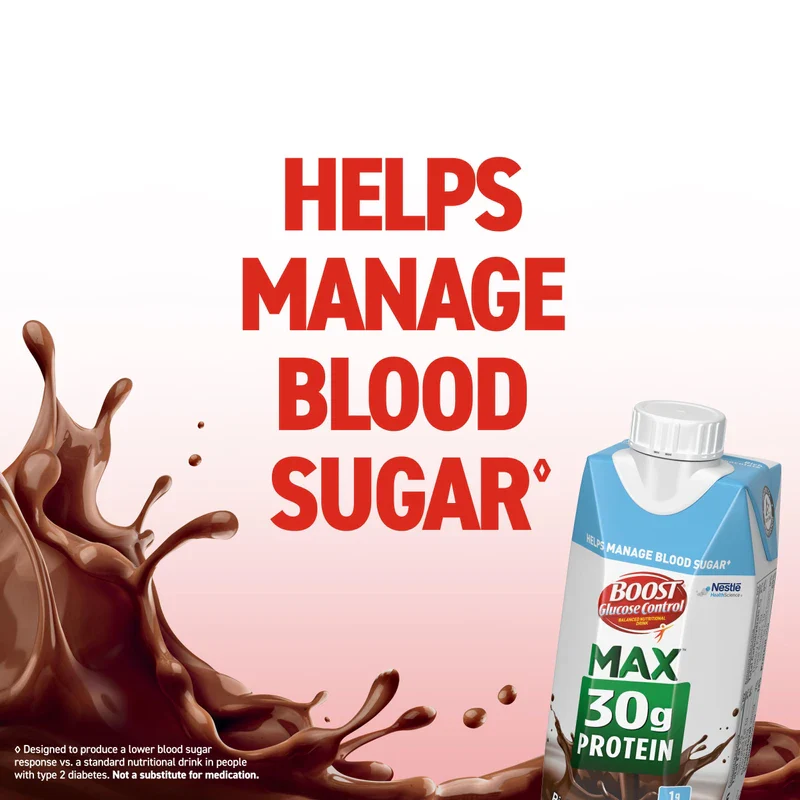 BOOST BOOST Glucose Control Max 30g Protein Nutritional Drink, Rich Chocolate, 11 Fl Oz (Pack of 12), Packaging May Vary - Image 5