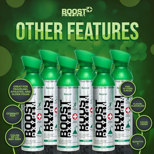 Boost Oxygen Large Natural 10L Canister | Respiratory Support for Aerobic Recovery, Altitude, Performance & Health (6 Pack) - Image 2