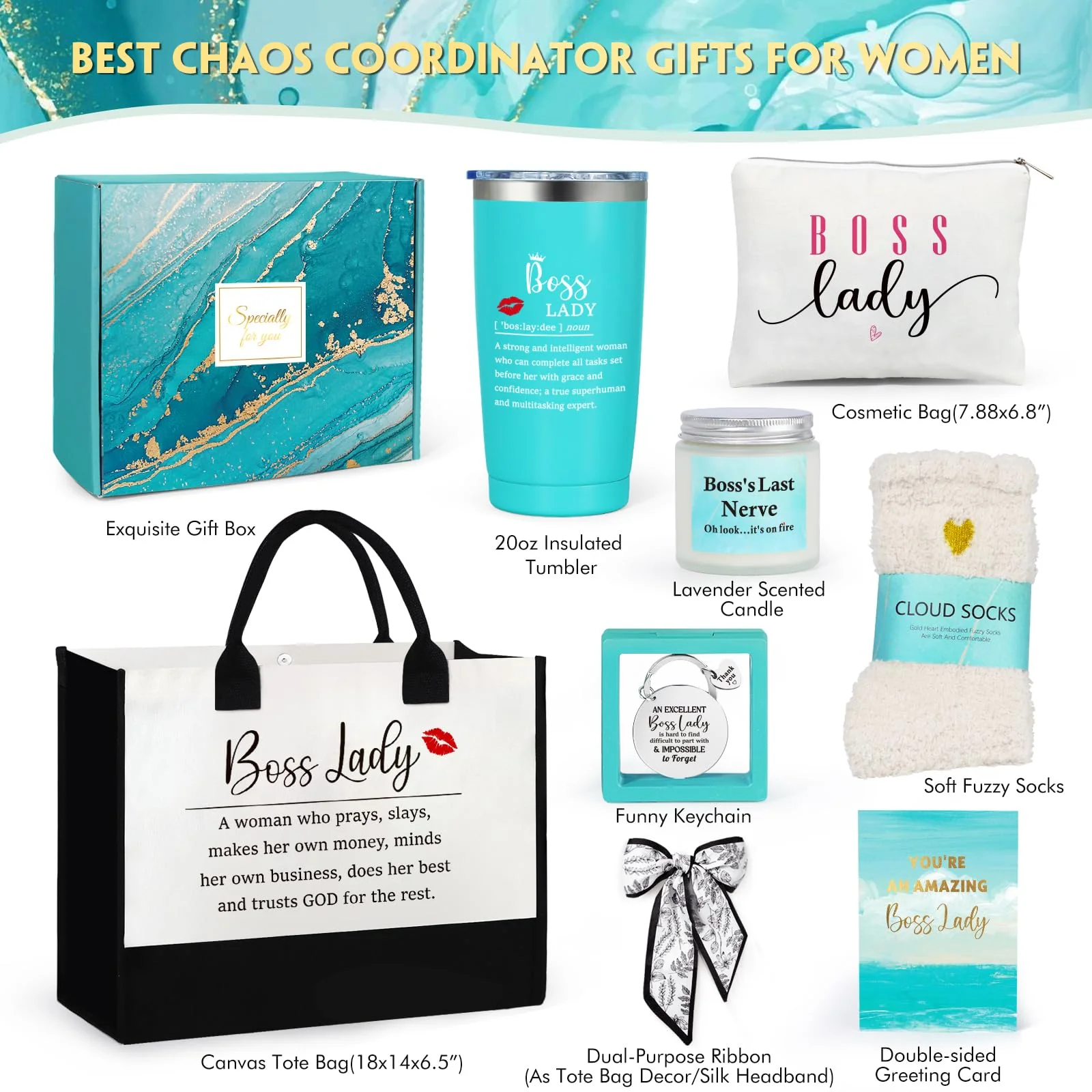 Boss Lady Gifts for Women, Best Boss Gifts for Women with Canvas Tote Bag, Funny Boss Christmas Gifts for Women, Cool Gifts for Bosses Female, Office Appreciation Gifts for Birthday Boss Day - Image 9