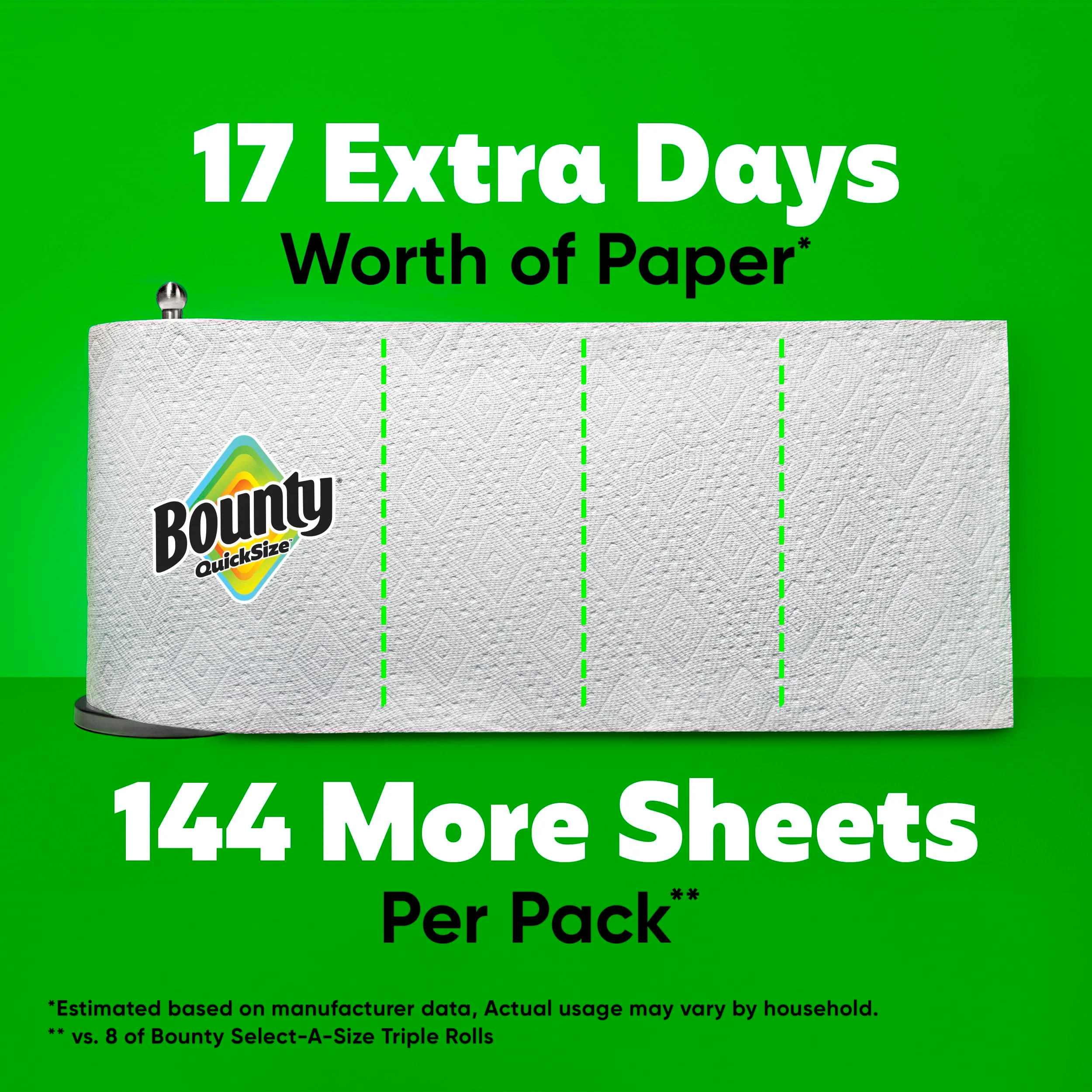 Bounty Paper Towels Quick Size, White, 16 Family Rolls = 40 Regular Rolls (Packaging May Vary) - Image 10