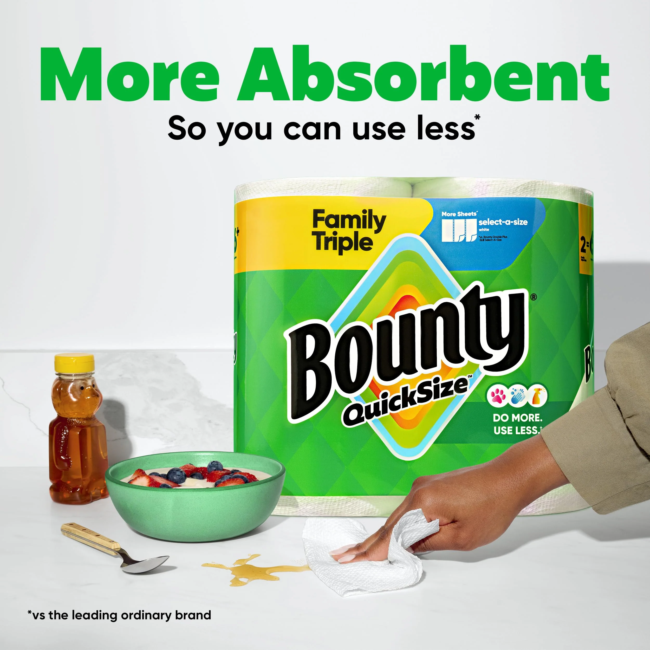 Bounty Paper Towels Quick Size, White, 16 Family Rolls = 40 Regular Rolls (Packaging May Vary) - Image 27