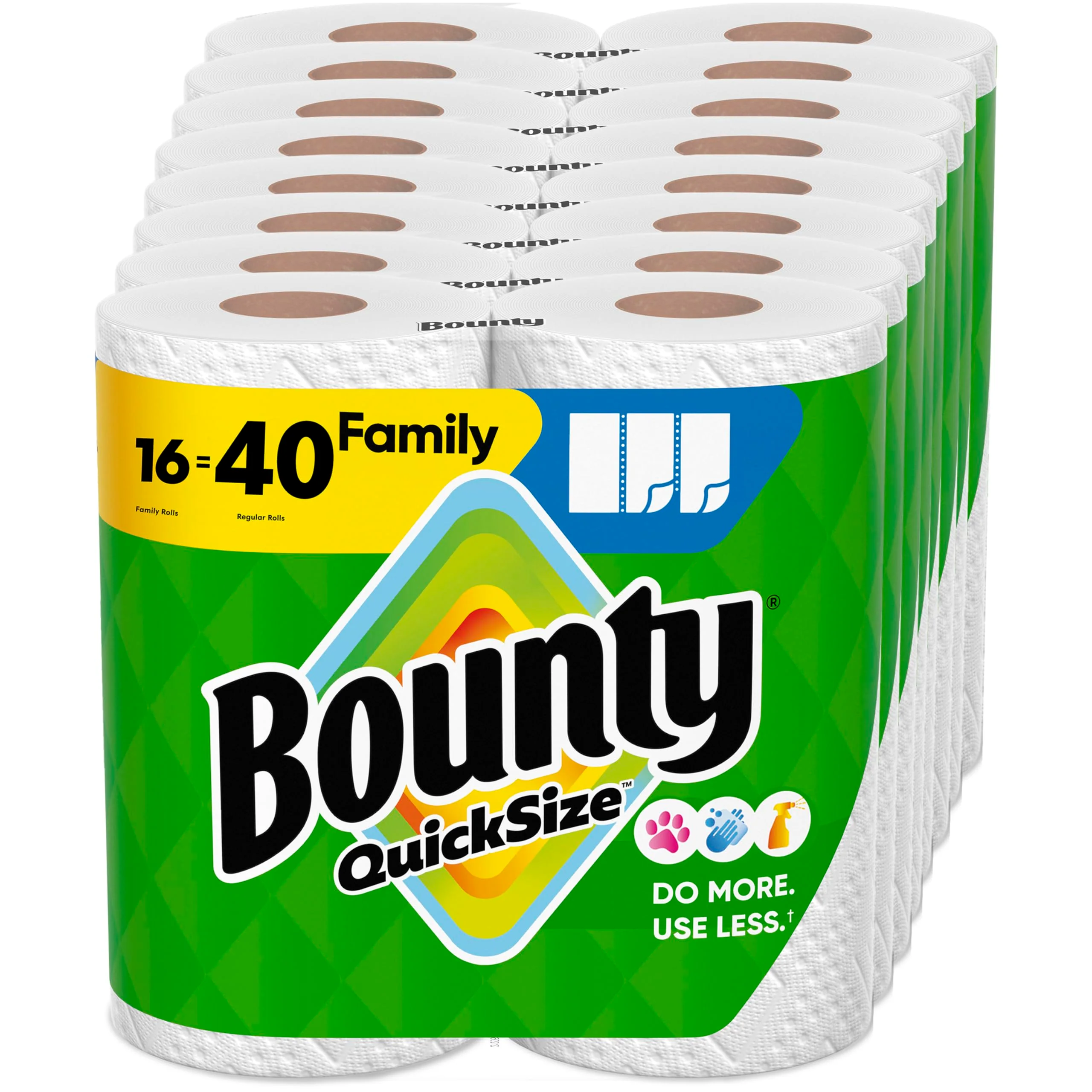 Bounty Paper Towels Quick Size, White, 16 Family Rolls = 40 Regular Rolls (Packaging May Vary) - Image 4