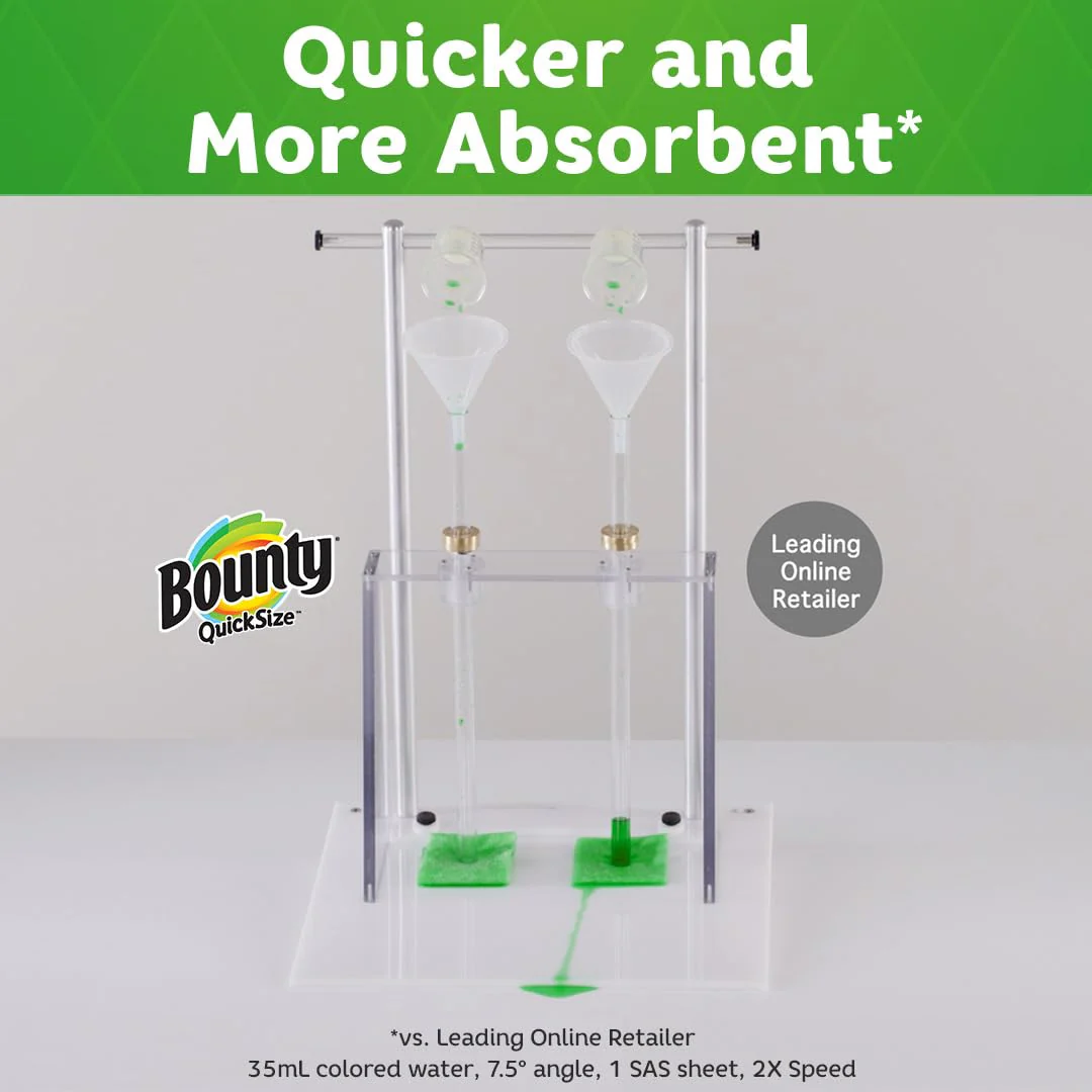 Bounty Quick-Size Paper Towels, White, 12 Family Rolls = 30 Regular Rolls - Image 10