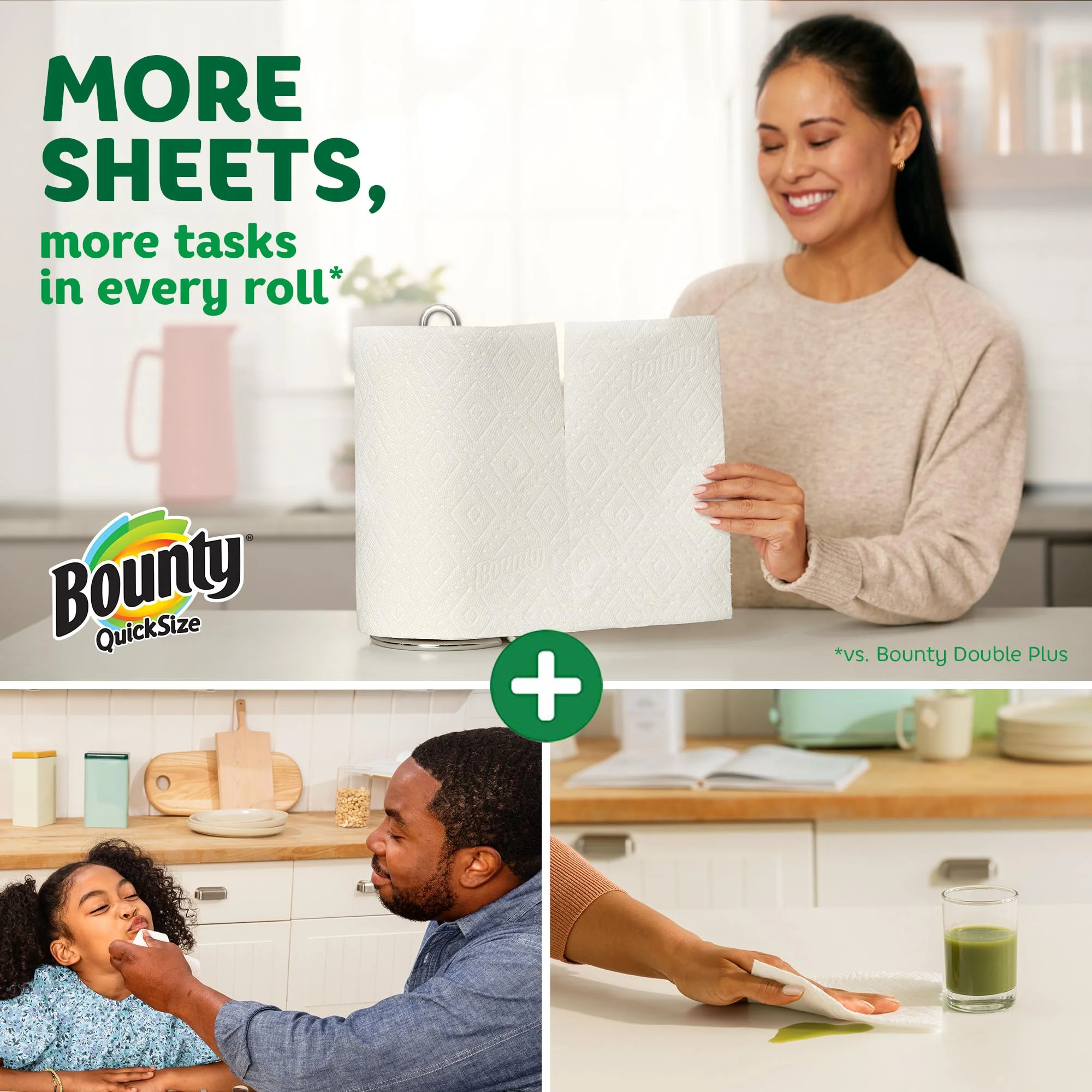 Bounty Quick-Size Paper Towels, White, 12 Family Rolls = 30 Regular Rolls - Image 12