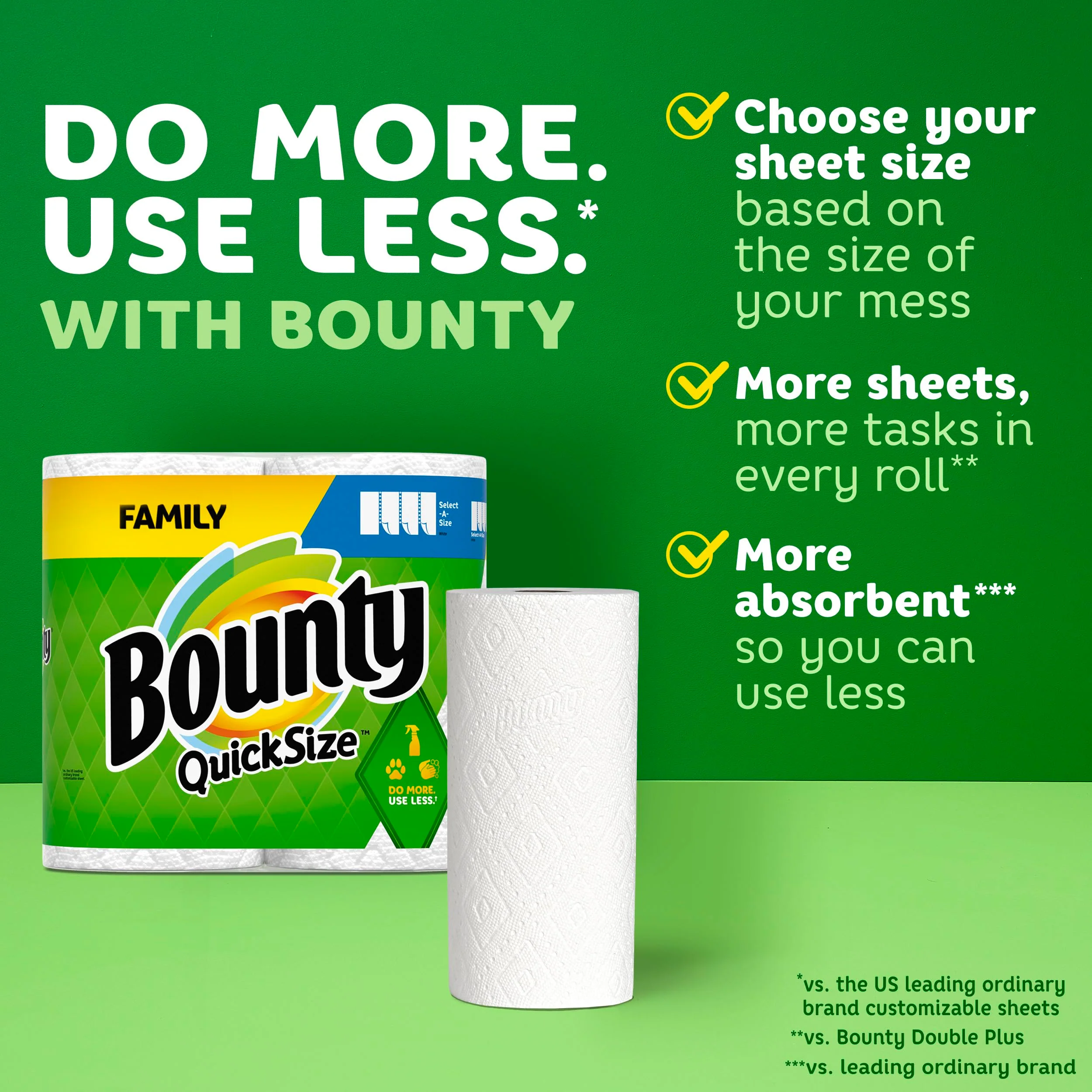 Bounty Quick-Size Paper Towels, White, 12 Family Rolls = 30 Regular Rolls - Image 13