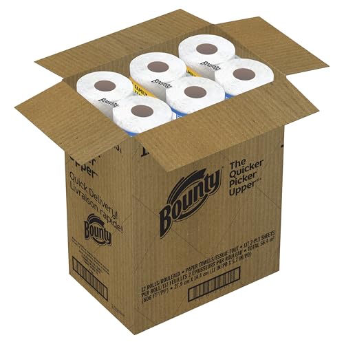 Bounty Quick-Size Paper Towels, White, 12 Family Rolls = 30 Regular Rolls - Image 3