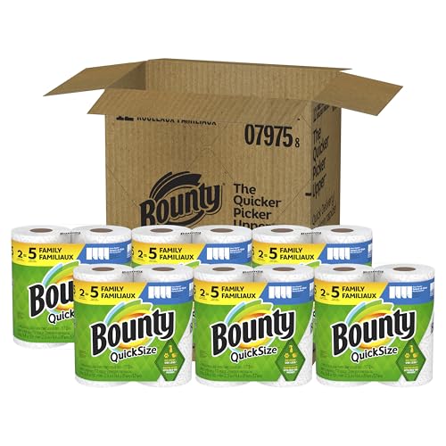 Bounty Quick-Size Paper Towels, White, 12 Family Rolls = 30 Regular Rolls - Image 4
