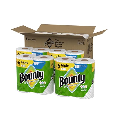 Bounty Select-A-Size Paper Towels, White, 8 Triple Rolls = 24 Regular Rolls - Image 3