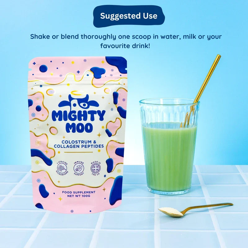 Bovine Colostrum Powder with Collagen Peptidces for Gut Health, Immune Support, Hair Growth & Beauty Supplement, Gluten Free, Sugar Free | Mighty Moo Freeze-Dried Colostrum, Unflavored, 30 Servings - Image 5