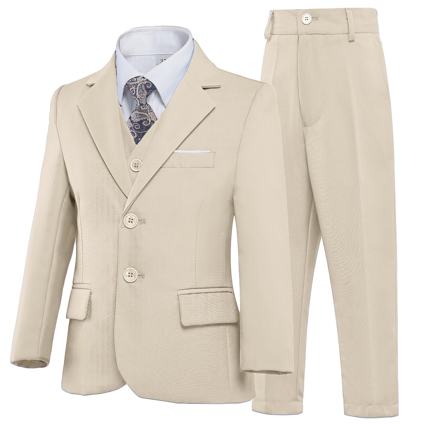 Boy Suit for Kids Champagne Slim Fit Wedding Christmas Suits Size 8 Formal Dress Tuxedo Ring Bearer Outfits Boys Casual Clothes - Image 6