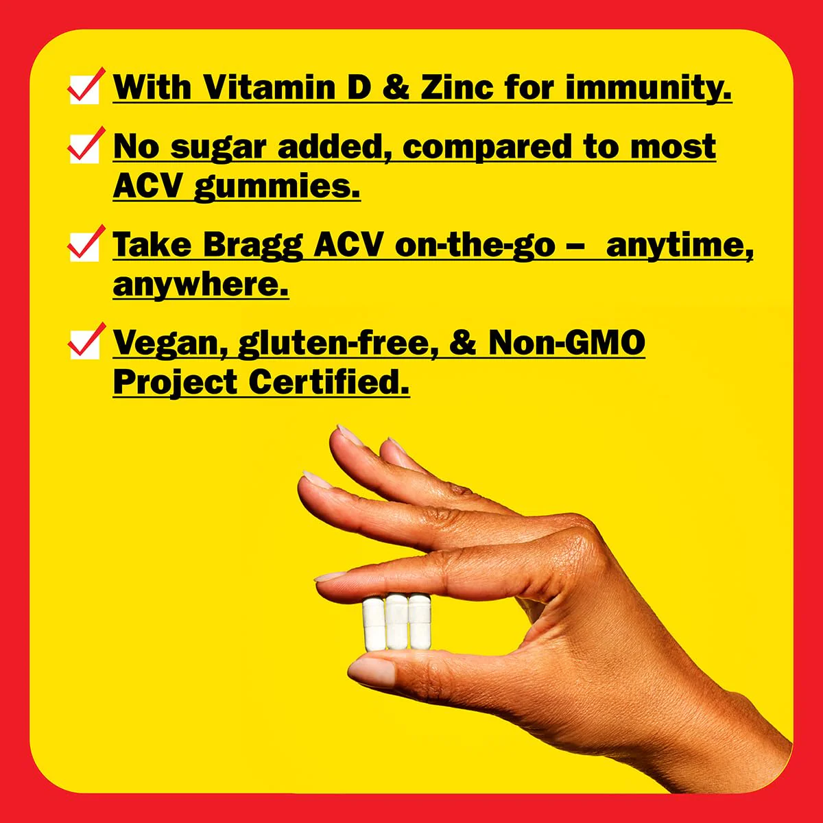 Bragg Apple Cider Vinegar Capsules with Vitamin D and Zinc - (2 Pack) 90 Capsules - Supports The Immune System - Image 7