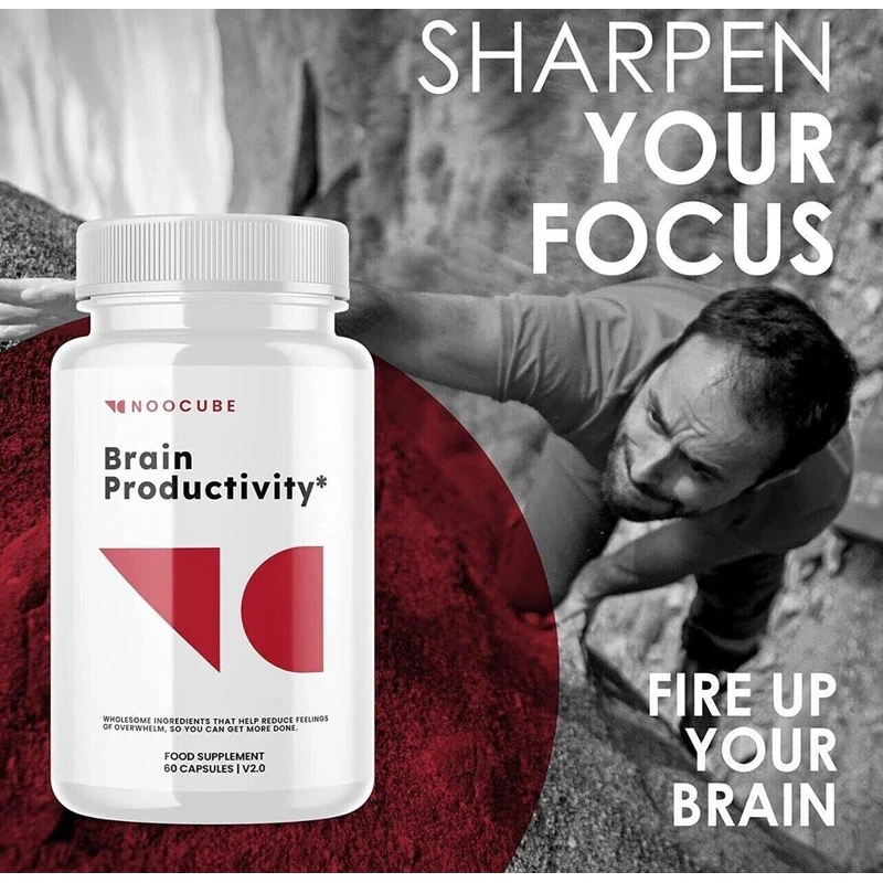 Brain 5-Pack Noocube Brain Productivity Pills, Cognitive & Memory Support-300 Capsules - Image 2