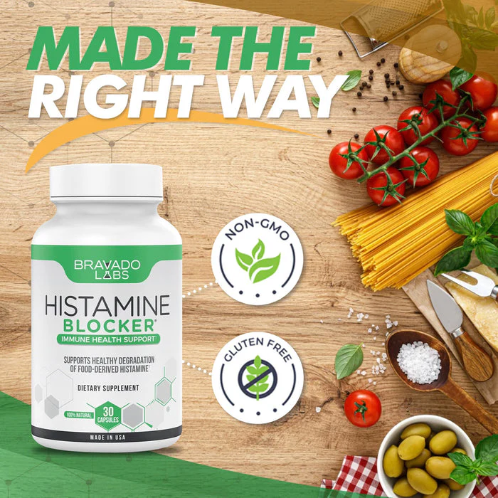 Bravado Labs Premium Histamine Block Supplement - Histamine Blocker Diamine Oxidase Supplement - Advance DAO Enzyme Supplement for Food-Derived Histamine Intolerance - Made in USA (30 Capsules) - Image 4