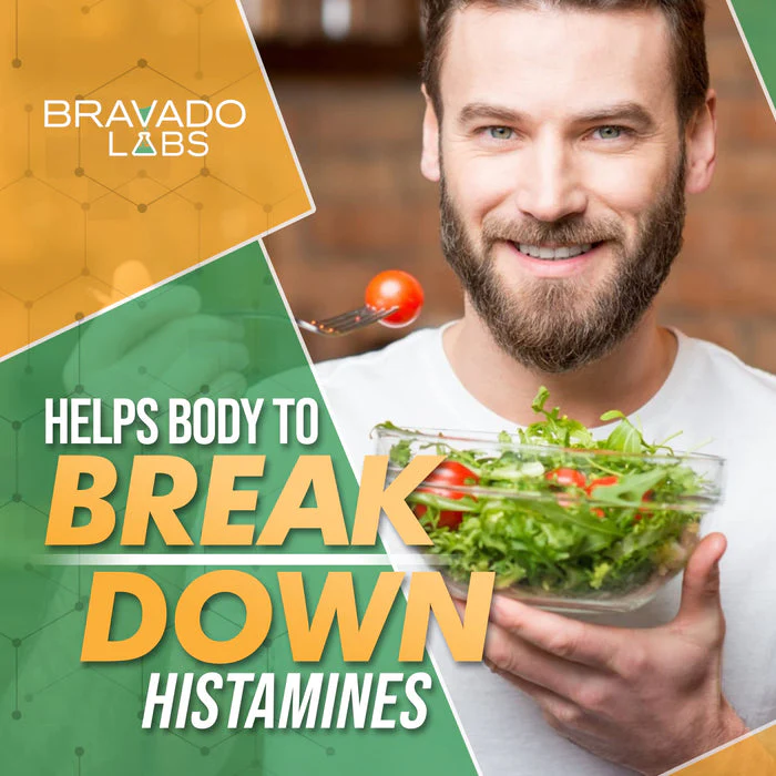Bravado Labs Premium Histamine Block Supplement - Histamine Blocker Diamine Oxidase Supplement - Advance DAO Enzyme Supplement for Food-Derived Histamine Intolerance - Made in USA (30 Capsules) - Image 7