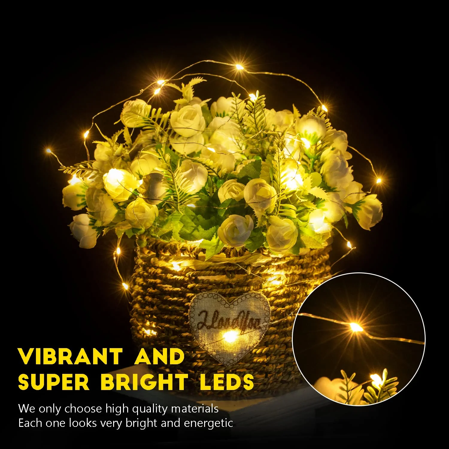 Brightown 24 Pack Fairy Lights Battery Operated - 7Ft 20 Led Mini String Lights Silver Wire Waterproof Firefly Starry DIY Lights for Bedroom Patio Wedding Party Christmas Decor (Warm White) - Image 6