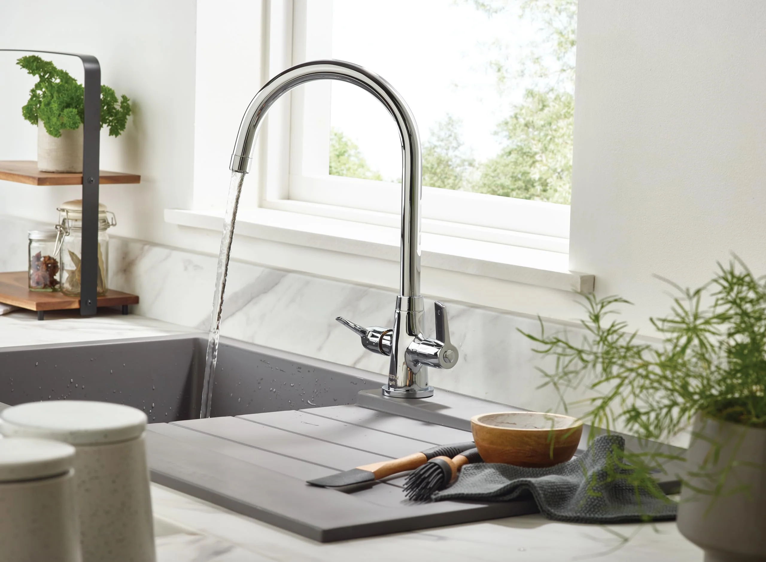 Bristan Echo Easy Fit Kitchen Sink Lever Handles Tall Swivel Spout Mixer Tap Faucet Chrome Plated (EC SNK EF C) - Image 7