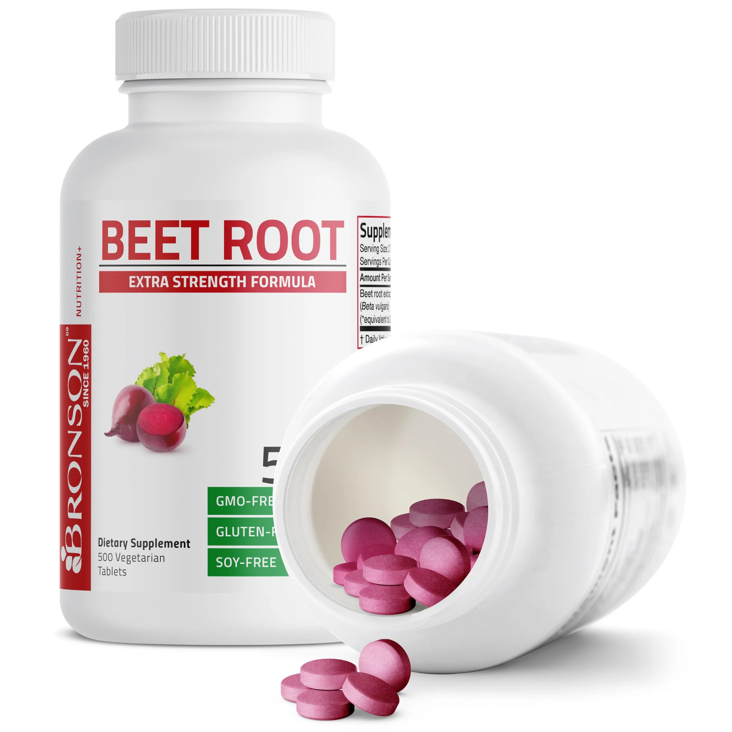 Bronson Beet Root Extra Strength, Non-GMO, 500 Vegetarian Tablets - Image 4