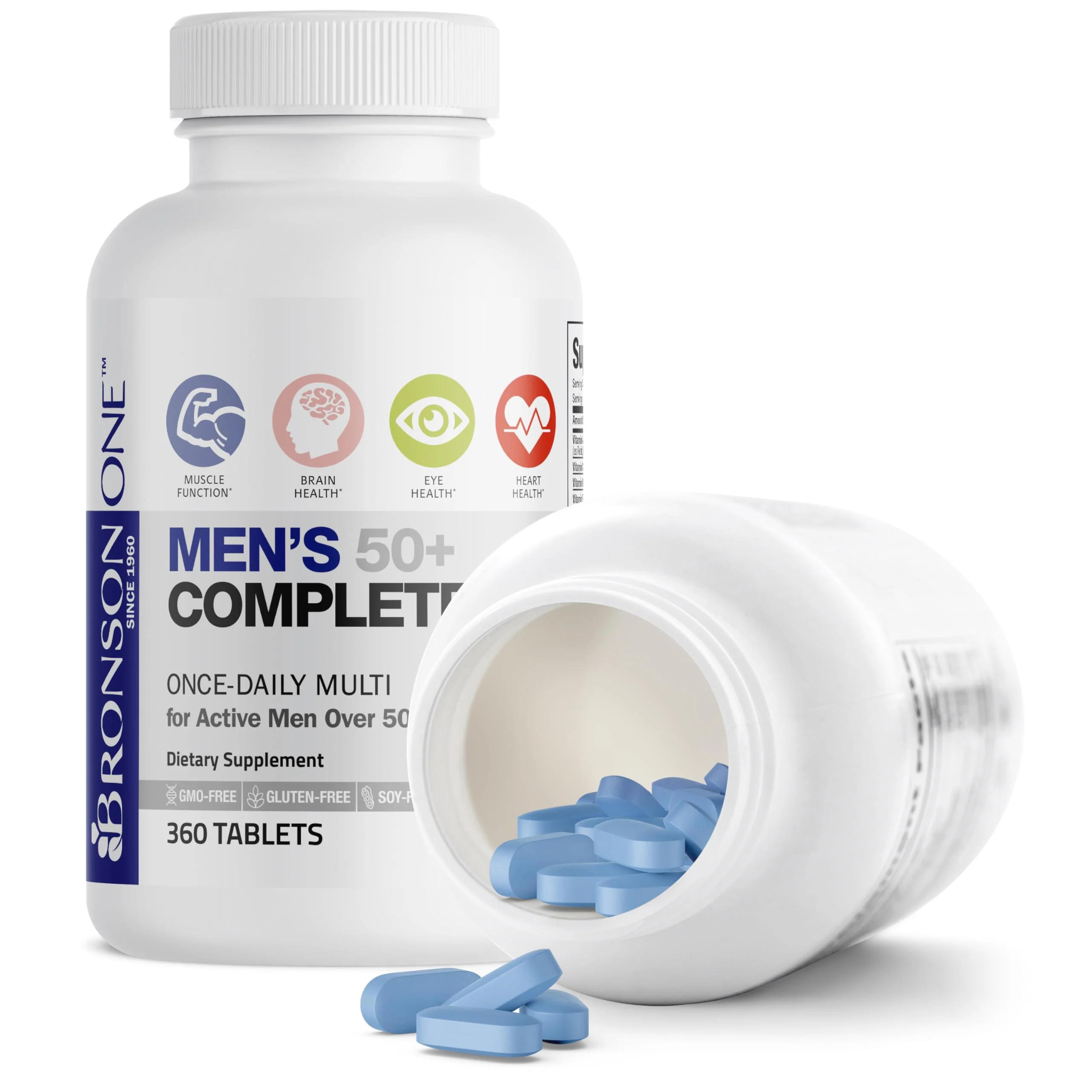Bronson ONE Daily Mens 50+ Complete Multivitamin Multimineral, 360 Tablets - Image 4