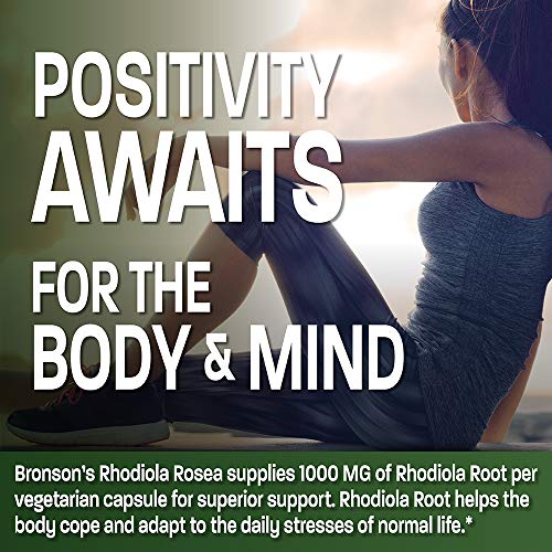 Bronson Rhodiola Rosea 1000mg Supplement - Adaptogenic Herb for Brain, Stress & Mood Support - Non-GMO, 120 Vegetarian Capsules - Image 7