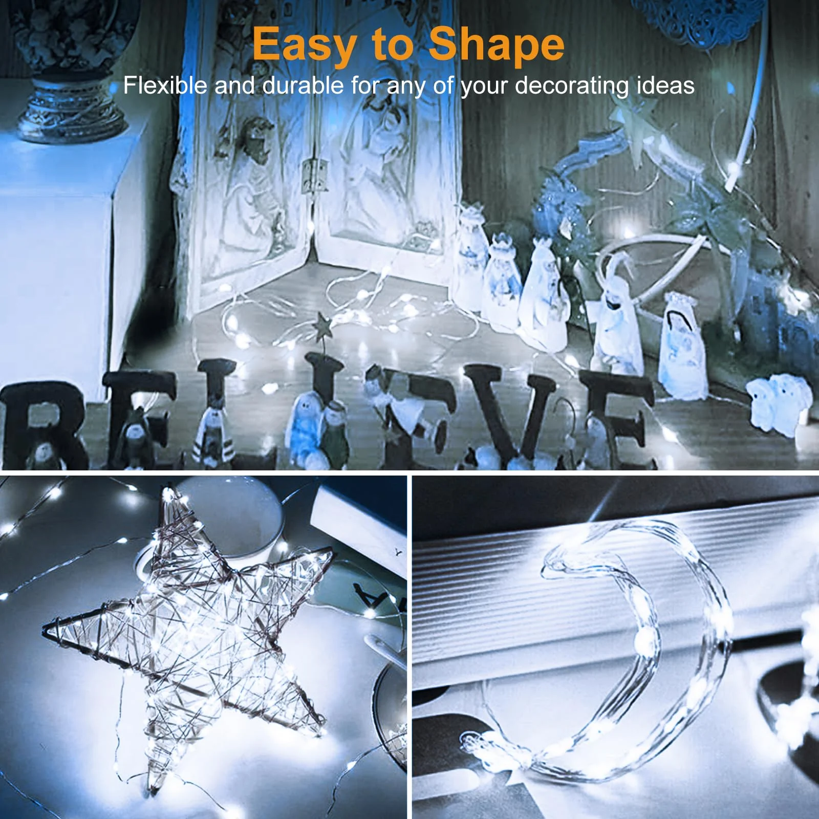 btfarm 30 Pack LED Fairy Lights Battery Operated [3 Modes] Twinkle Lights, 7FT 20 LED Mini String Lights Mason Jars Silver Wire Small Christmas Wedding Party, Cold White - Image 2