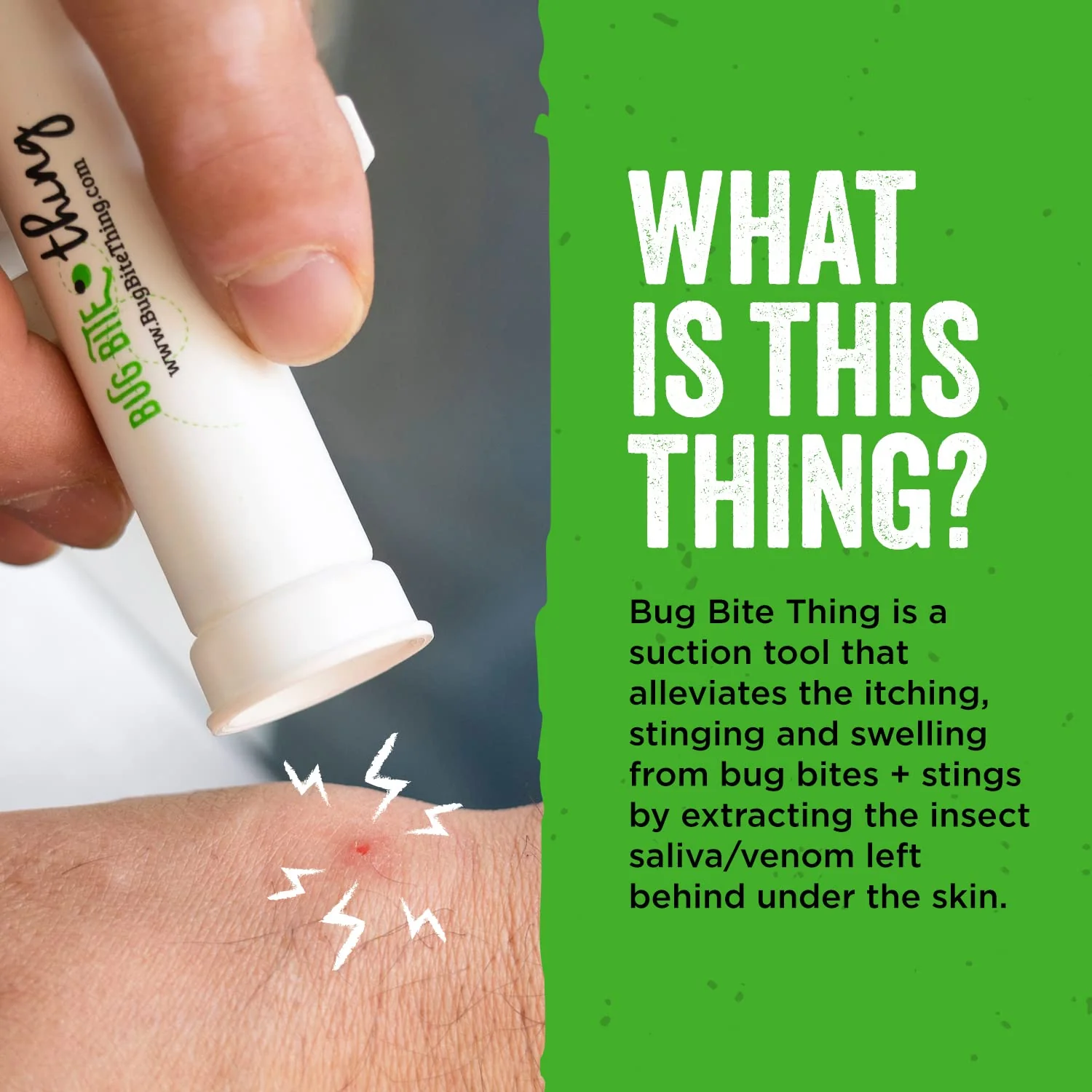 BUG BITE THING Suction Tool - Bug Bites and Bee/Wasp Stings, Natural Insect Bite Relief - White 2-Pack - Image 5