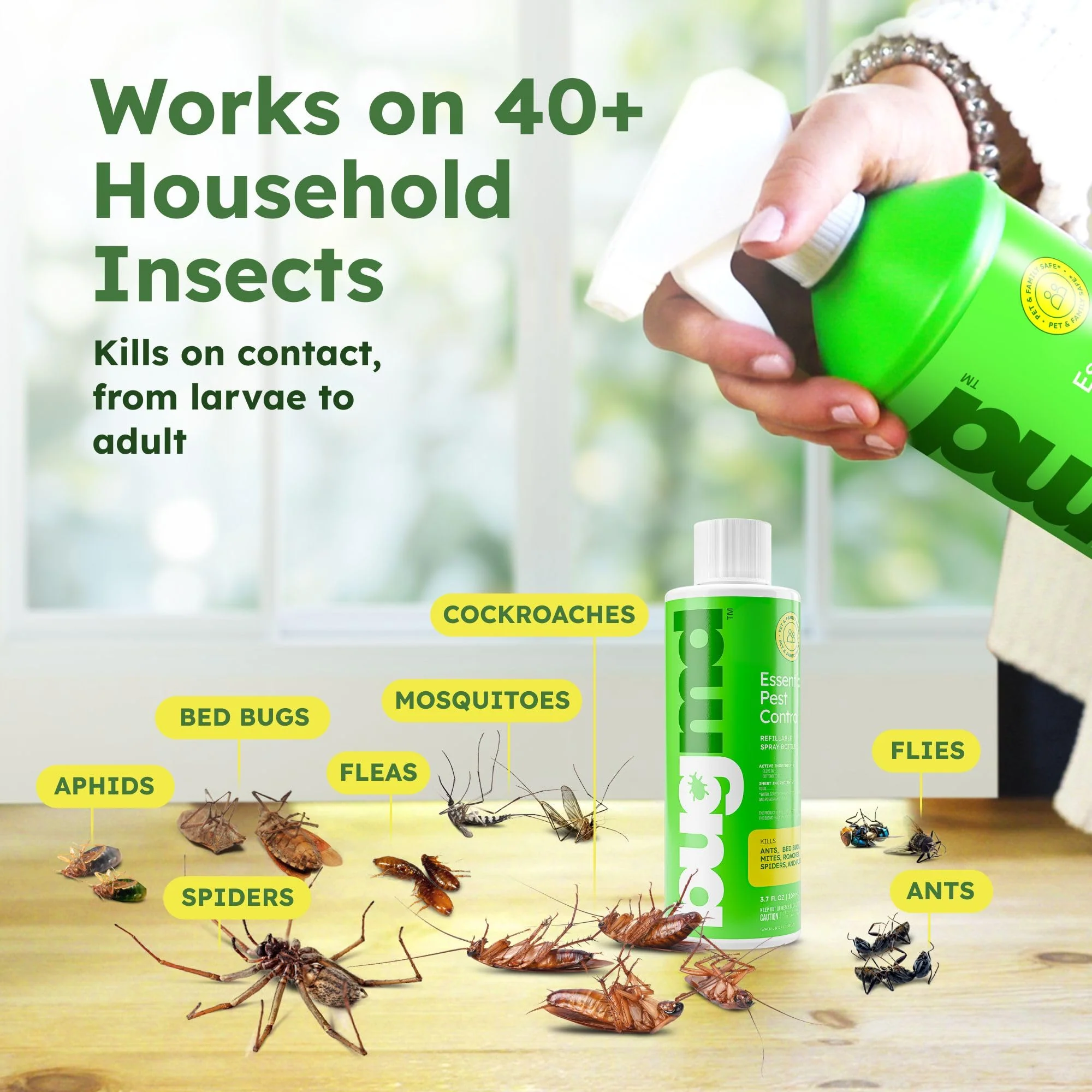 BugMD Ant Killer & Bug Spray Concentrate - Indoor Cockroach and Roach Killer, Spider Spray for Home, Fly and Insect Defense, Essential Oils, Plant-Powered, Eco-Friendly Pest Control - 3.7 Oz - Image 7