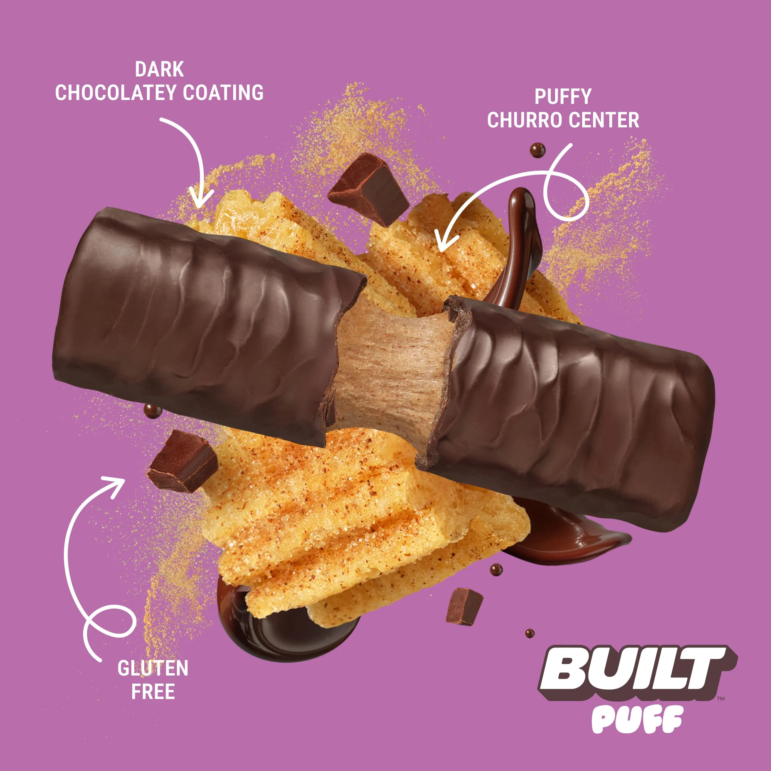 Built Bar, Puff Protein Bars, Churro Puff, 17g Protein Snacks, On-The-Go Bars, Only 140 Calories & 6g Sugar, Collagen, Gluten Free, 12 Count - Image 8