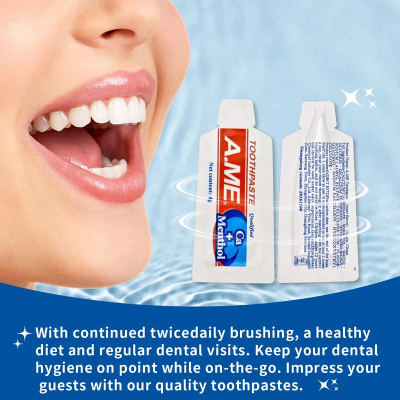 Bulk Travel Size Toothpaste, 0.15 Ounce (Bulk Pack - 144 Sachet) - Disposable Mini Toothpaste Travel Sized, Guests Toothpaste Fresh Scent Hotel Toiletries - Image 5