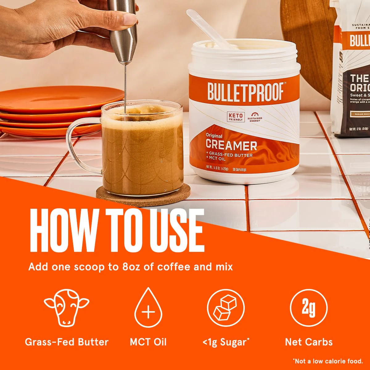 Bulletproof Original Creamer, 14.8 Ounces, Keto Coffee Creamer with MCT Oil and Grass-Fed Butter, Supports Brain Function - Image 6