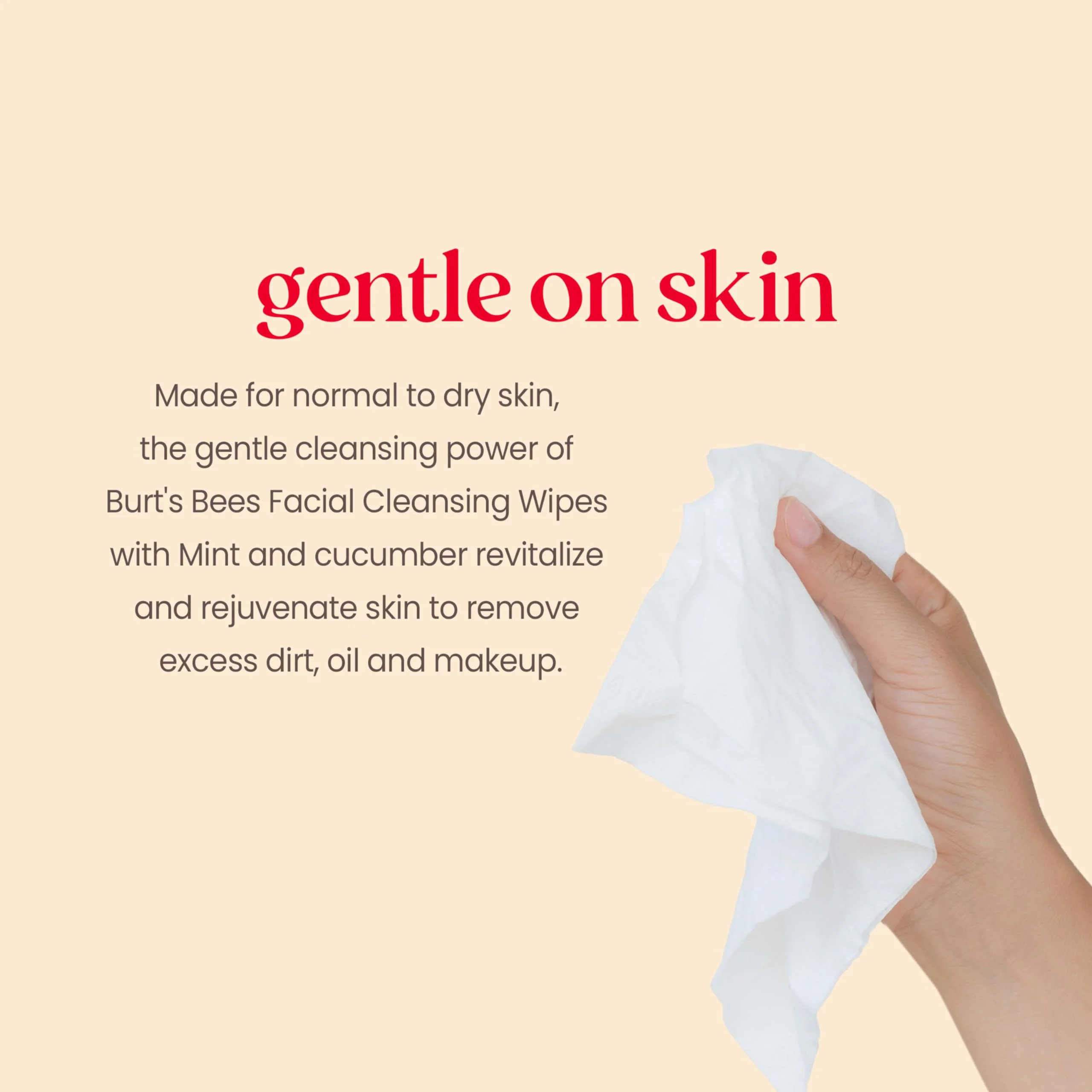 Burt's Bees Stocking Stuffers, Cucumber & Mint Face Wipes, for All Skin Types, Refreshing Makeup Remover & Facial Cleansing Towelettes, Skin Care Christmas Gifts, 30 Ct. (3-Pack) - Image 10