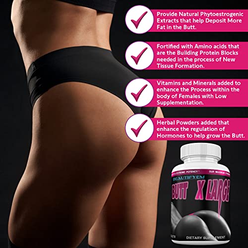 Butt X-Large Butt Enlargement, Booty Enhancement. Butt Enhancer Pills. Natural Bigger Glutes. 1 Month Supply - Image 4